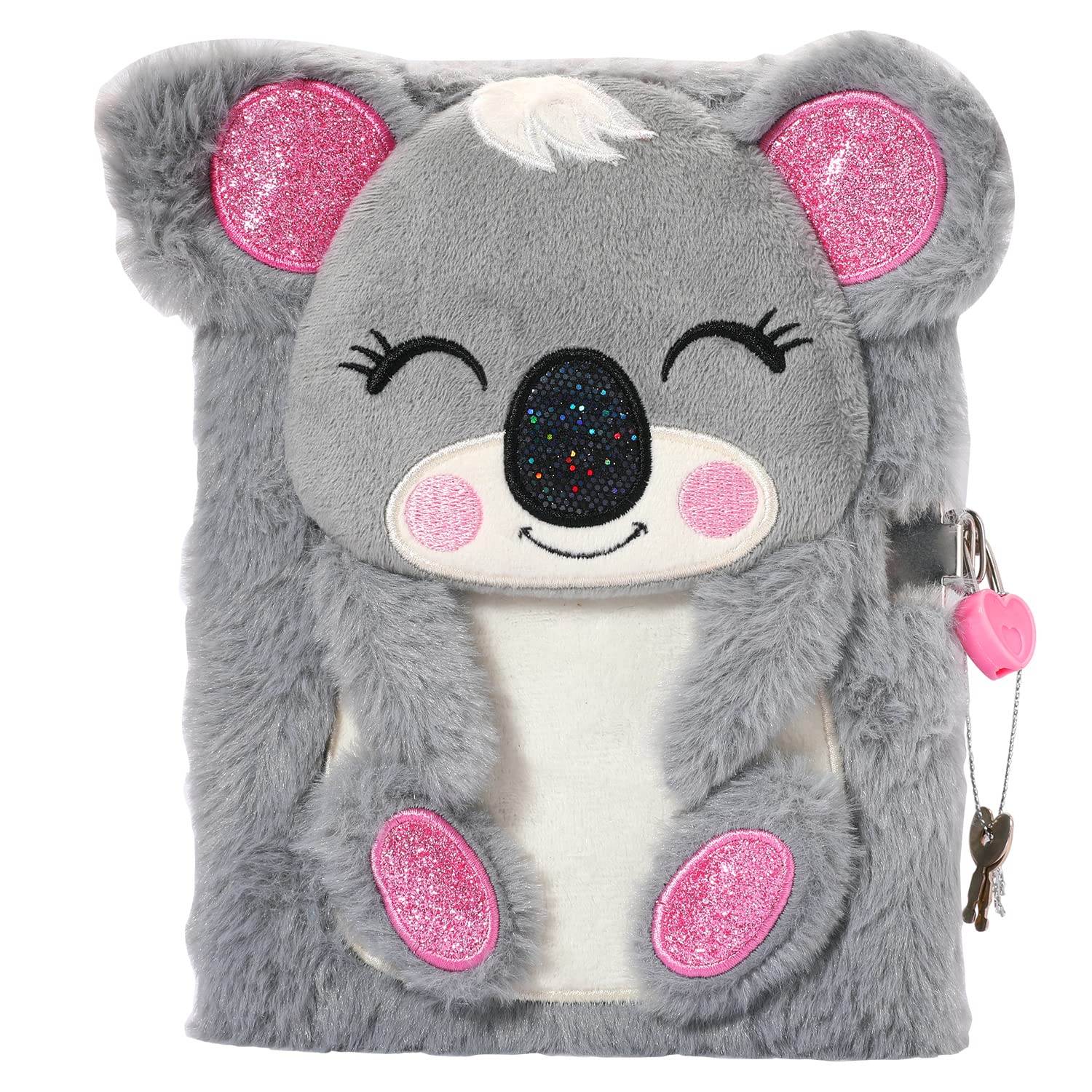 Cuaderno Diario Yoytoo Koala De Felpa Con Candado Para Niñas De 5 A 12 Años - Venta Internacional.