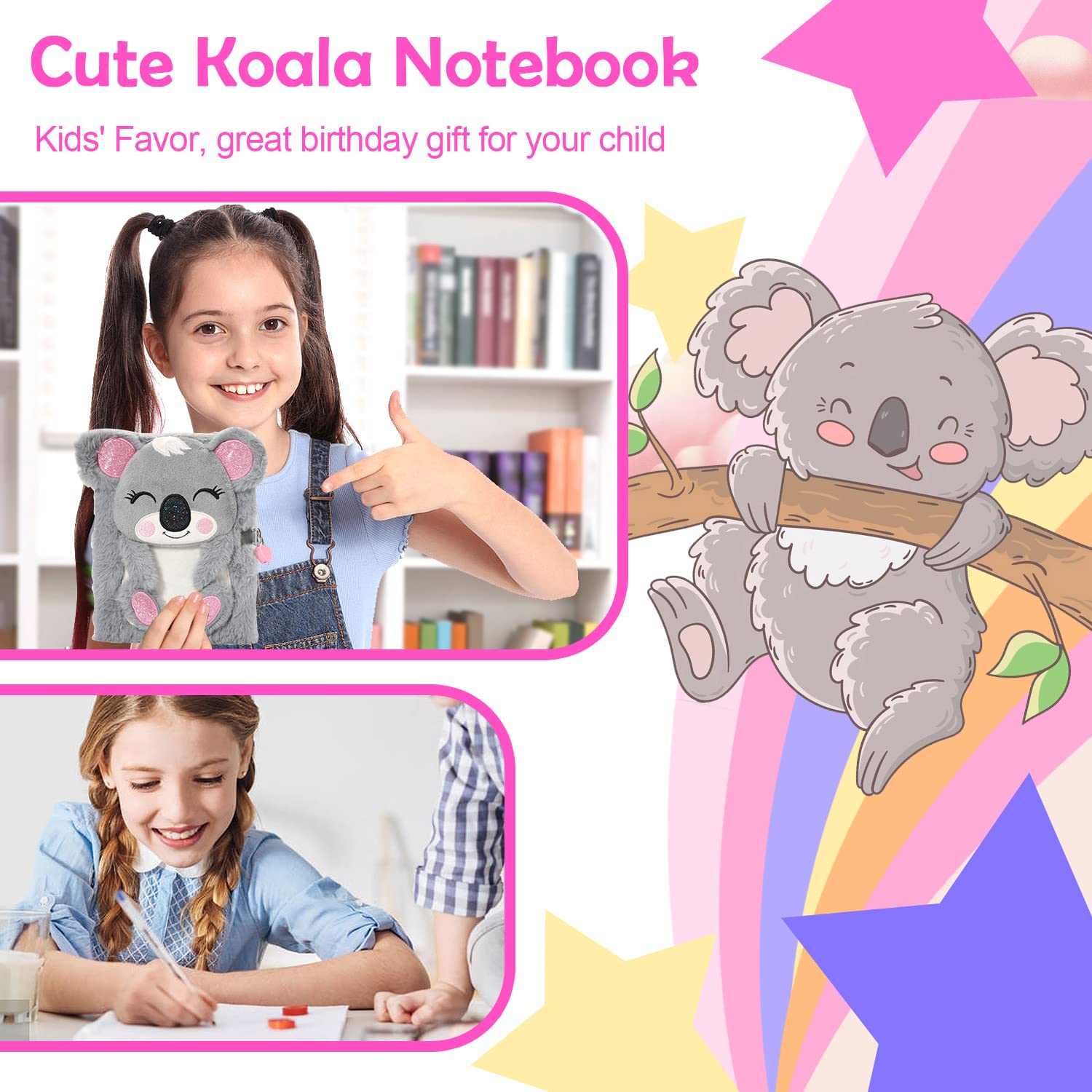 Foto 7 pulgar | Cuaderno Diario Yoytoo Koala De Felpa Con Candado Para Niñas De 5 A 12 Años - Venta Internacional.
