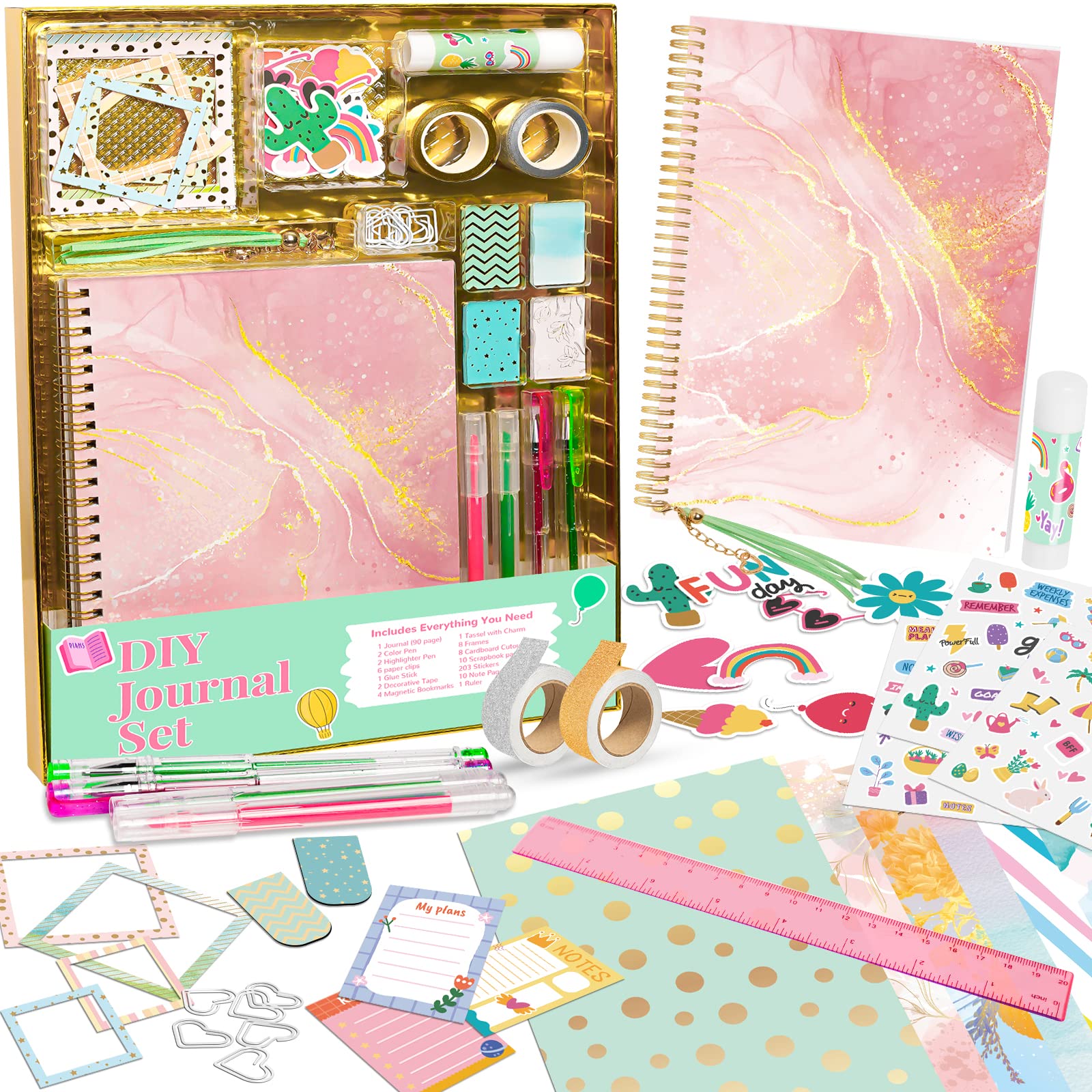 Set De Diarios Aberlls Diy Para Niñas De 8 A 13 Años Con Pegatinas Y Más - Venta Internacional. $721