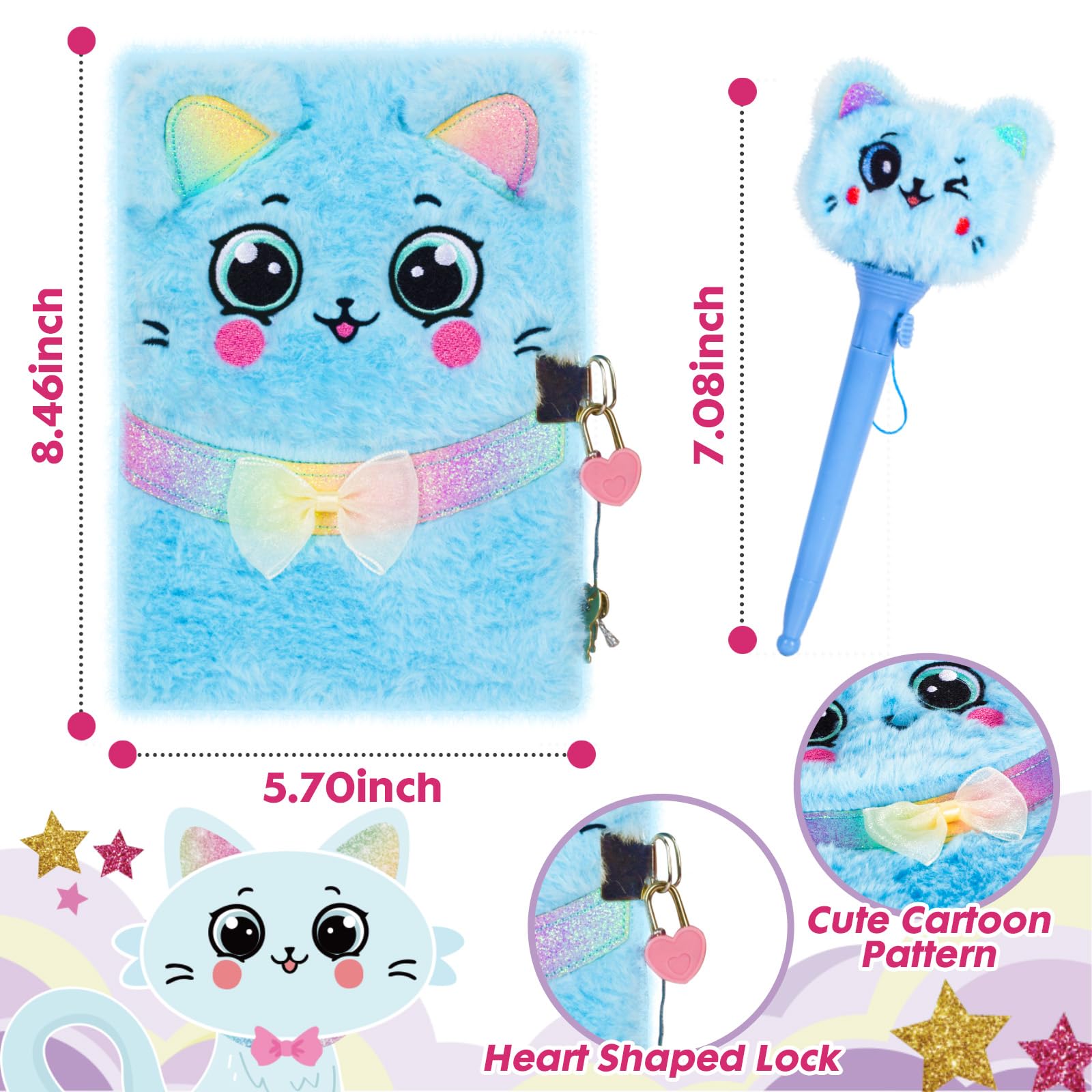 Foto 5 pulgar | Diario de Peluche Yoytoo Cat con Accesorios - Venta Internacional