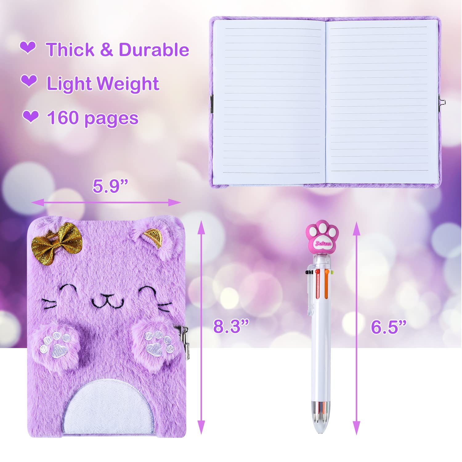 Foto 5 pulgar | Agenda Pjdrllc Para Niñas Con Candado Y Llaves, Cuaderno A5 Con Bolígrafo - Venta Internacional.