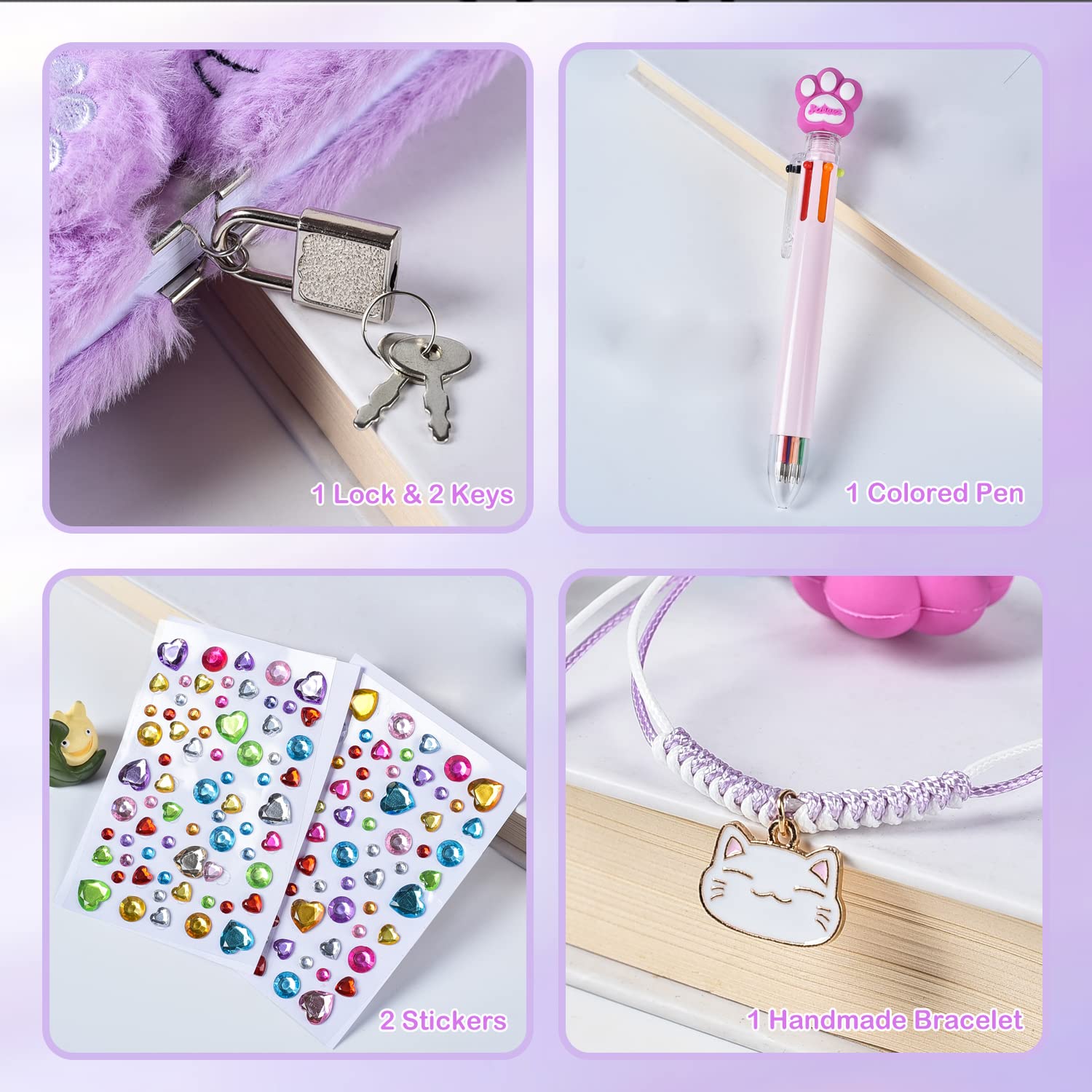 Foto 6 pulgar | Agenda Pjdrllc Para Niñas Con Candado Y Llaves, Cuaderno A5 Con Bolígrafo - Venta Internacional.
