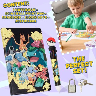 Foto 6 | Set de Artículos de Papelería Pokémon Kids Diary con Cuaderno - Venta Internacional