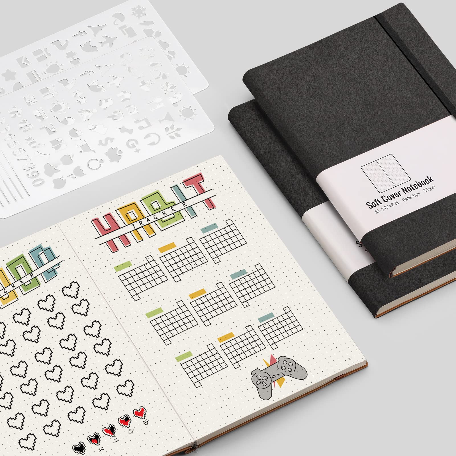 Foto 7 pulgar | Cuaderno Cuadriculado AHGXG Tamaño A5 2 Piezas Negro - Venta Internacional