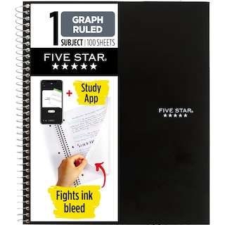 Foto 1 | Cuaderno Five Star Spiral, 1 Tema, Gráfico Rayado, 100 Hojas - Venta Internacional.