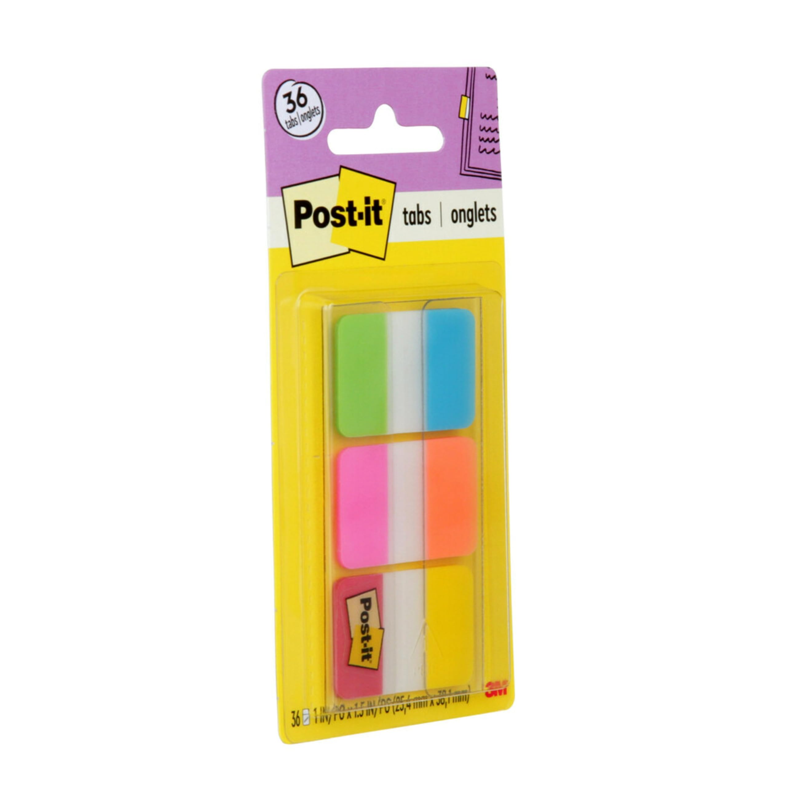 Foto 3 pulgar | Tabs Post-it, 2,54 Cm, Sólido, Aguamarina, Amarillo, Rosa, Rojo, Verde Y Naranja - Venta Internacional.