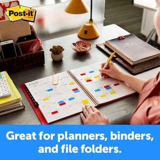 Foto 5 | Tabs Post-it, 2,54 Cm, Sólido, Aguamarina, Amarillo, Rosa, Rojo, Verde Y Naranja - Venta Internacional.