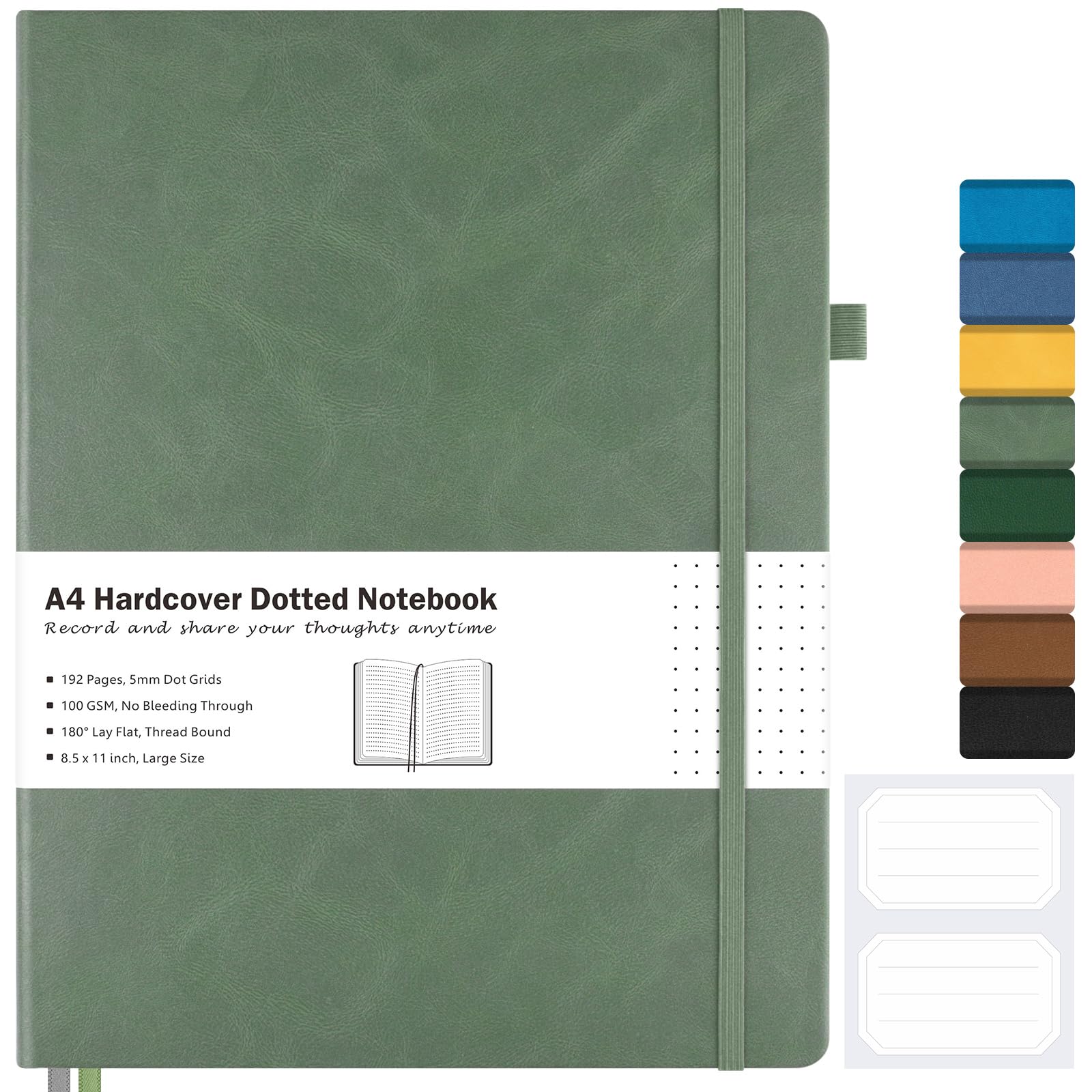 Foto 2 pulgar | Cuaderno de Tapa Dura con Puntos Journal Maleden Verde- Venta Internacional