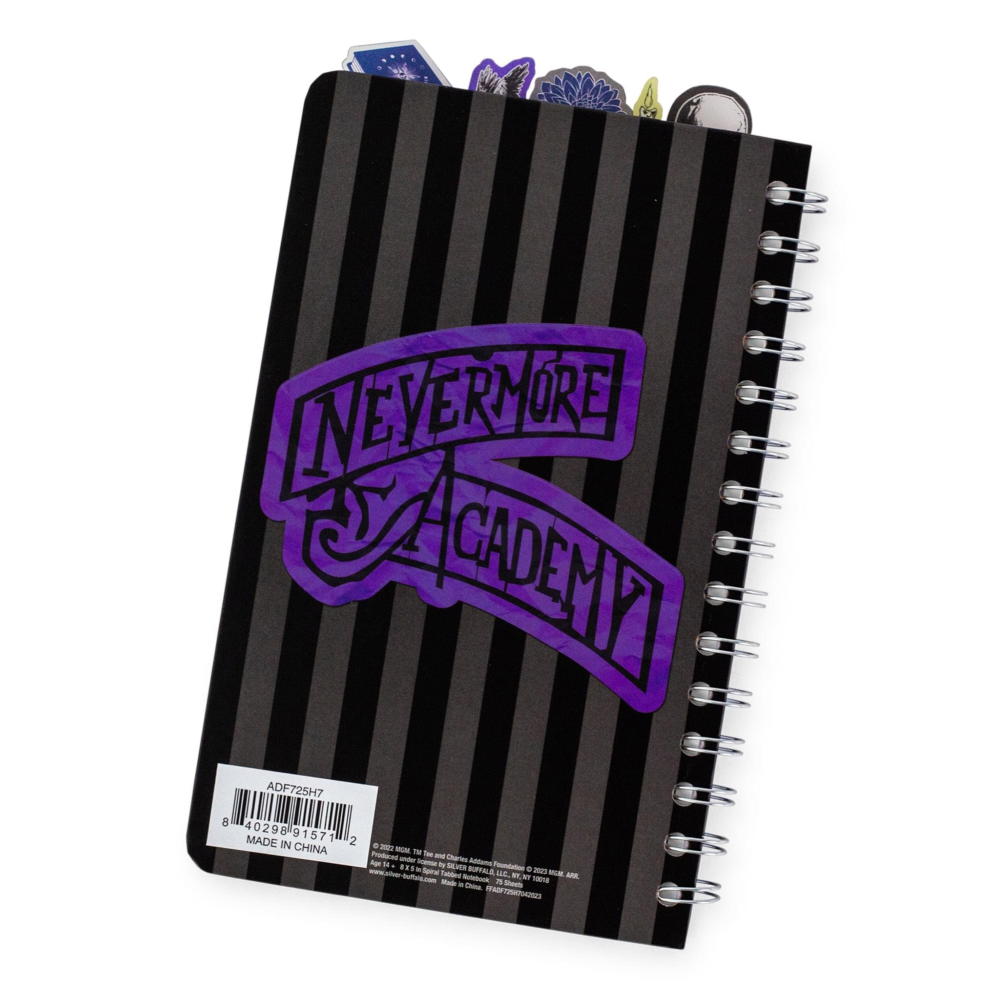 Foto 5 pulgar | Cuaderno Espiral Plateado Buffalo Addams Family Wednesday De 5 Pestañas - Venta Internacional.