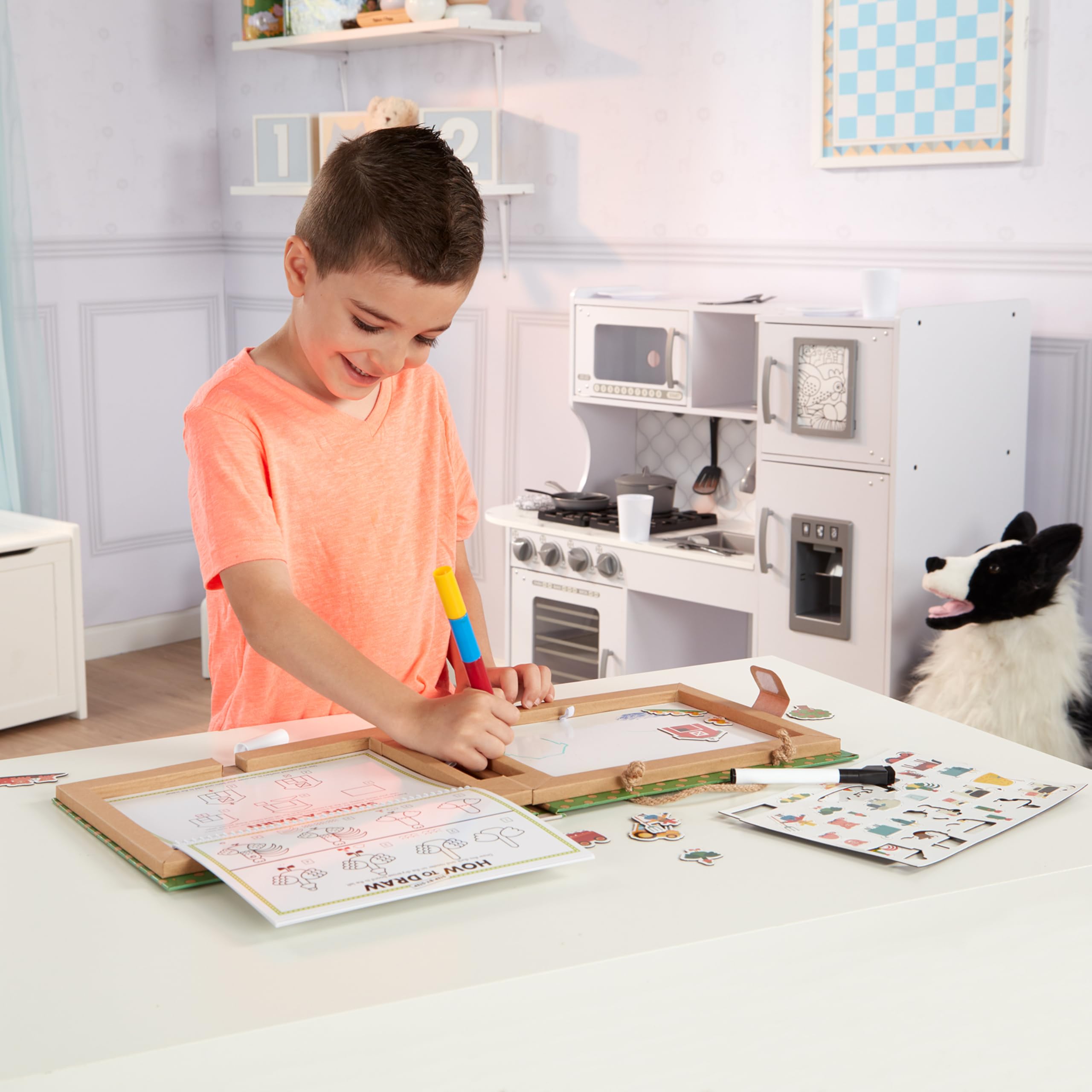 Foto 2 | Kit De Dibujo E Imanes Melissa & Doug Natural Play Farm - Venta Internacional.
