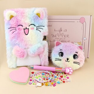Foto 3 | Diario Pjdrllc Cat Con Candado, Monedero Y Bolígrafo Para 6 A 8 Años - Venta Internacional.