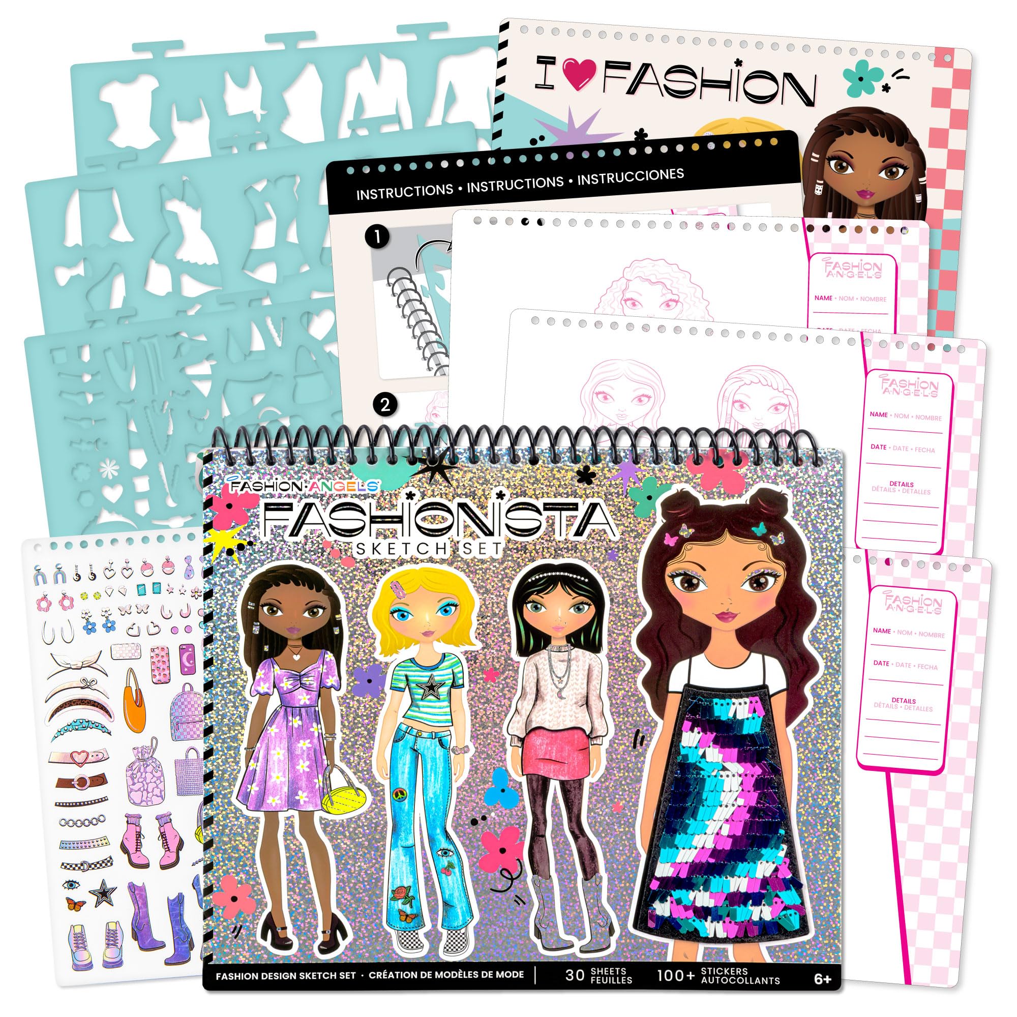 Foto 2 pulgar | Portafolio De Bocetos De Diseño De Moda Fashion Angels Kids 6+ - Venta Internacional.