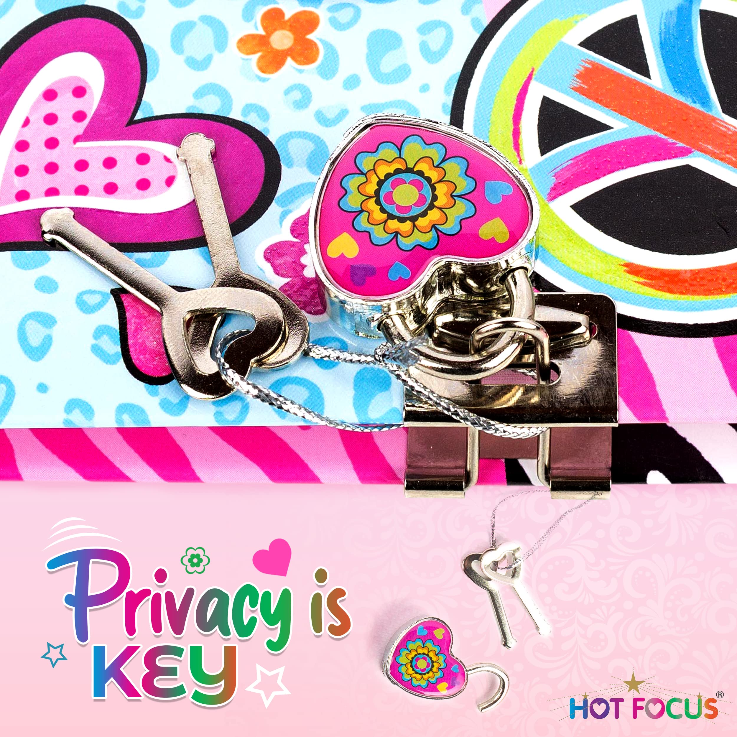 Foto 4 pulgar | Diario Secreto Hot Focus Peace Con Candado, 18 Cm, 300 Páginas - Venta Internacional.