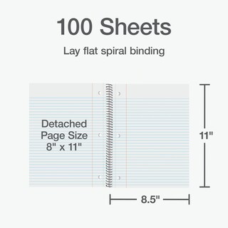 Foto 4 | Cuaderno en Espiral Oxford 100 Hojas 5 Piezas - Venta Internacional