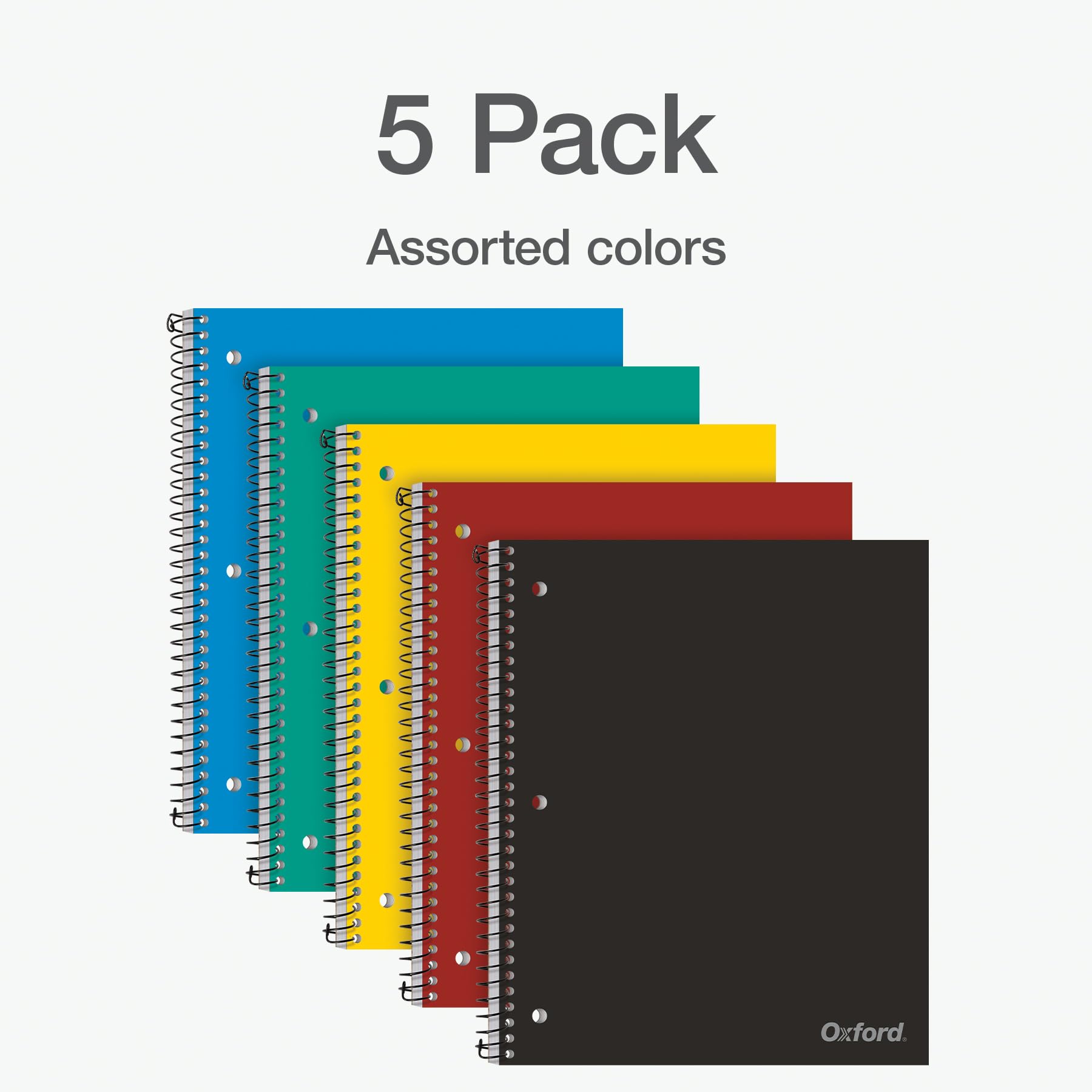 Foto 7 | Cuaderno en Espiral Oxford 100 Hojas 5 Piezas - Venta Internacional