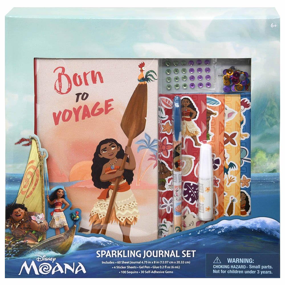 Foto 2 pulgar | Diario Disney Moana Sparkling de 60 Hojas + Bolígrafo de Gel + Accesorios - Venta Internacional