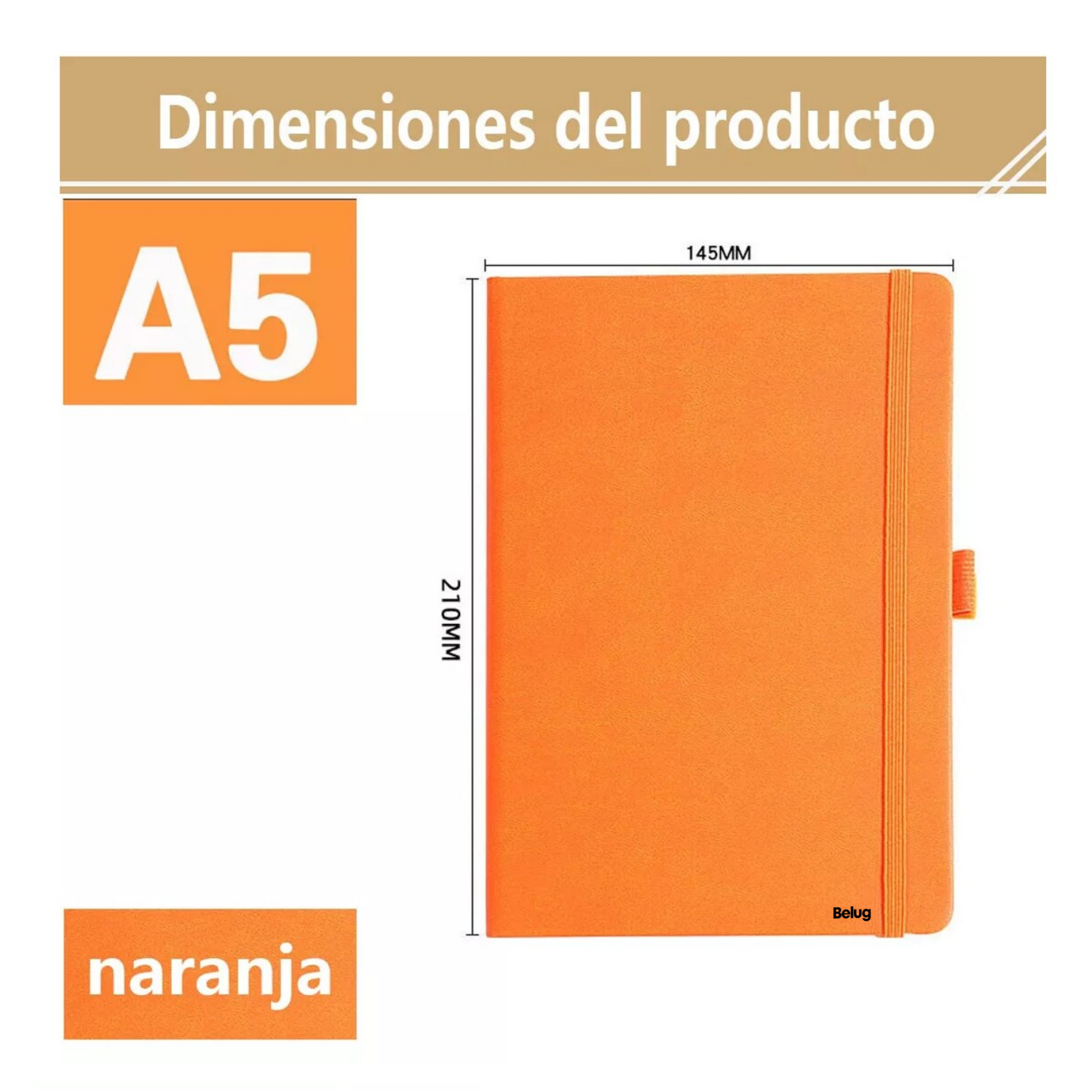 Foto 3 pulgar | Bloc De Notas A5 Para Encuadernación, Belug 3 Piezas Negro/azul/naranja