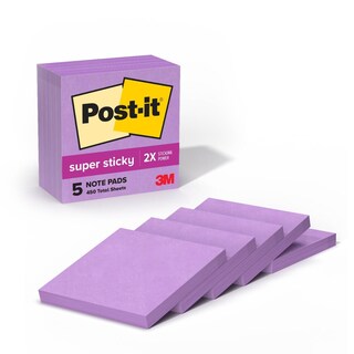 Foto 1 | Sticky Notes Post-it Super Sticky, 3 X 3 Pulgadas, 5 Blocs, Iris Morado - Venta Internacional.