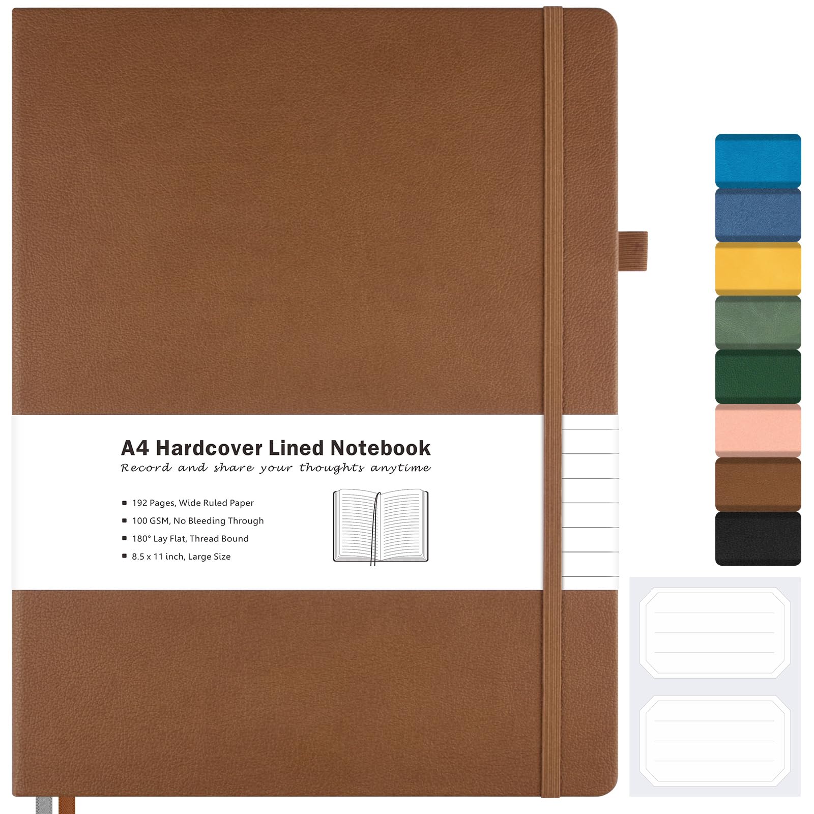 Foto 1 | Libreta Maleden, Con Líneas, A4, 21 X 29,7 Cm, Tapa Dura, Color Marrón - Venta Internacional.