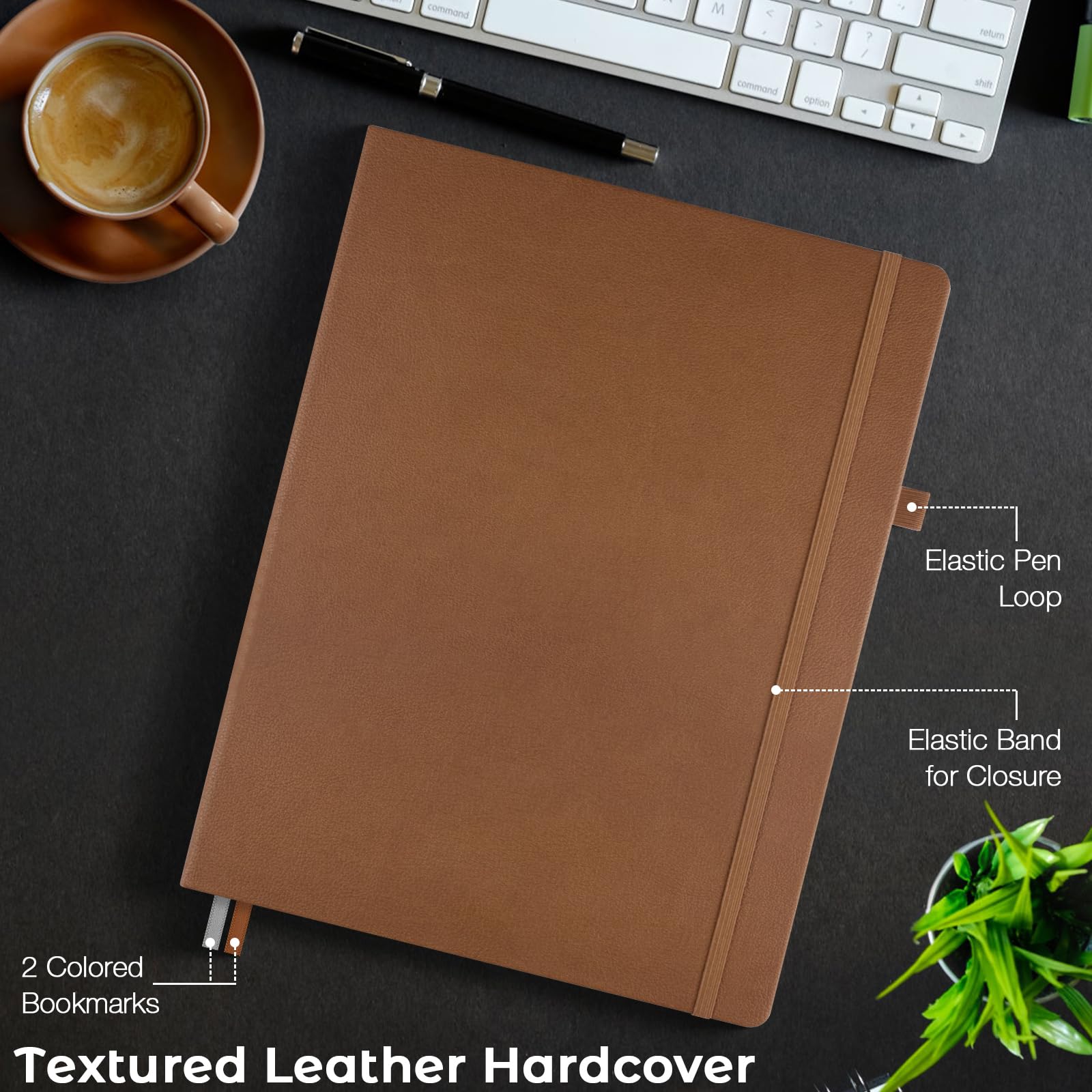 Foto 5 | Libreta Maleden, Con Líneas, A4, 21 X 29,7 Cm, Tapa Dura, Color Marrón - Venta Internacional.