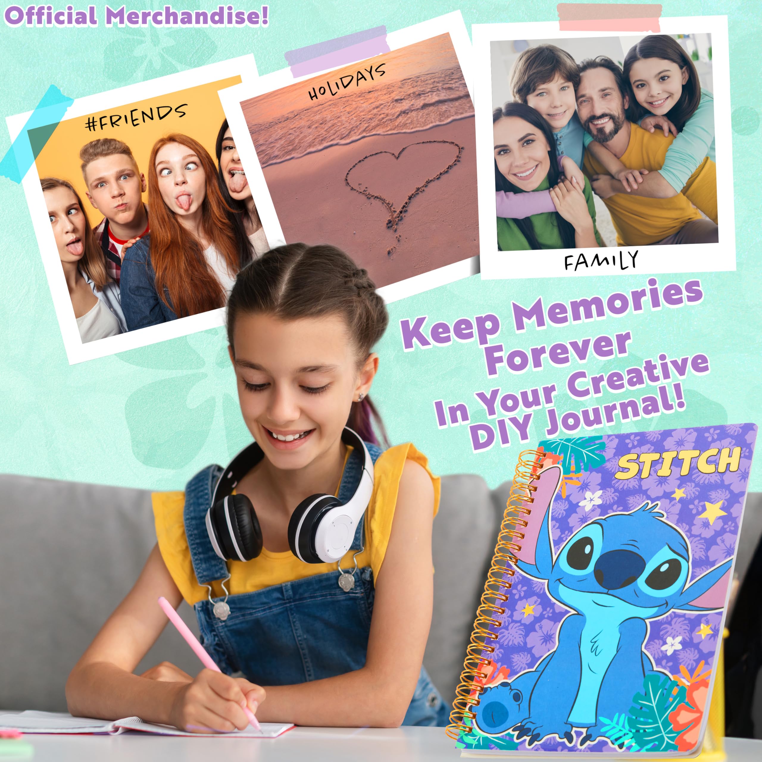 Foto 3 pulgar | Kit De Diario De Bricolaje Disney Stitch Para Niñas Y Adolescentes Con Accesorios - Venta Internacional.