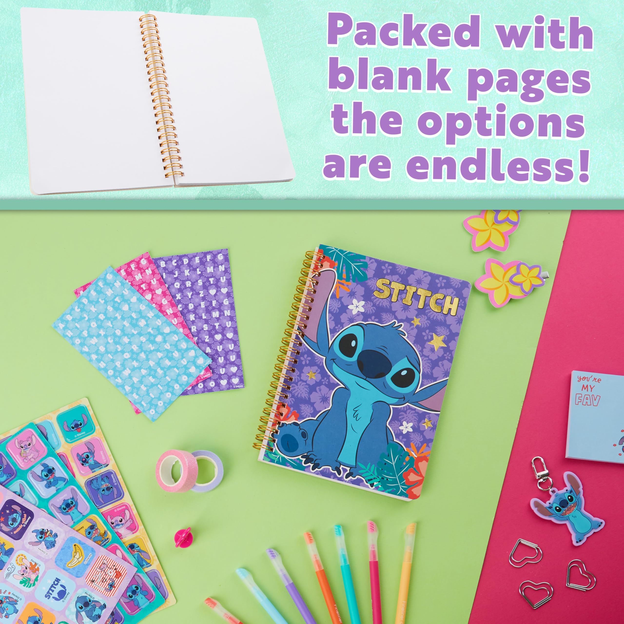 Foto 3 | Kit De Diario De Bricolaje Disney Stitch Para Niñas Y Adolescentes Con Accesorios - Venta Internacional.