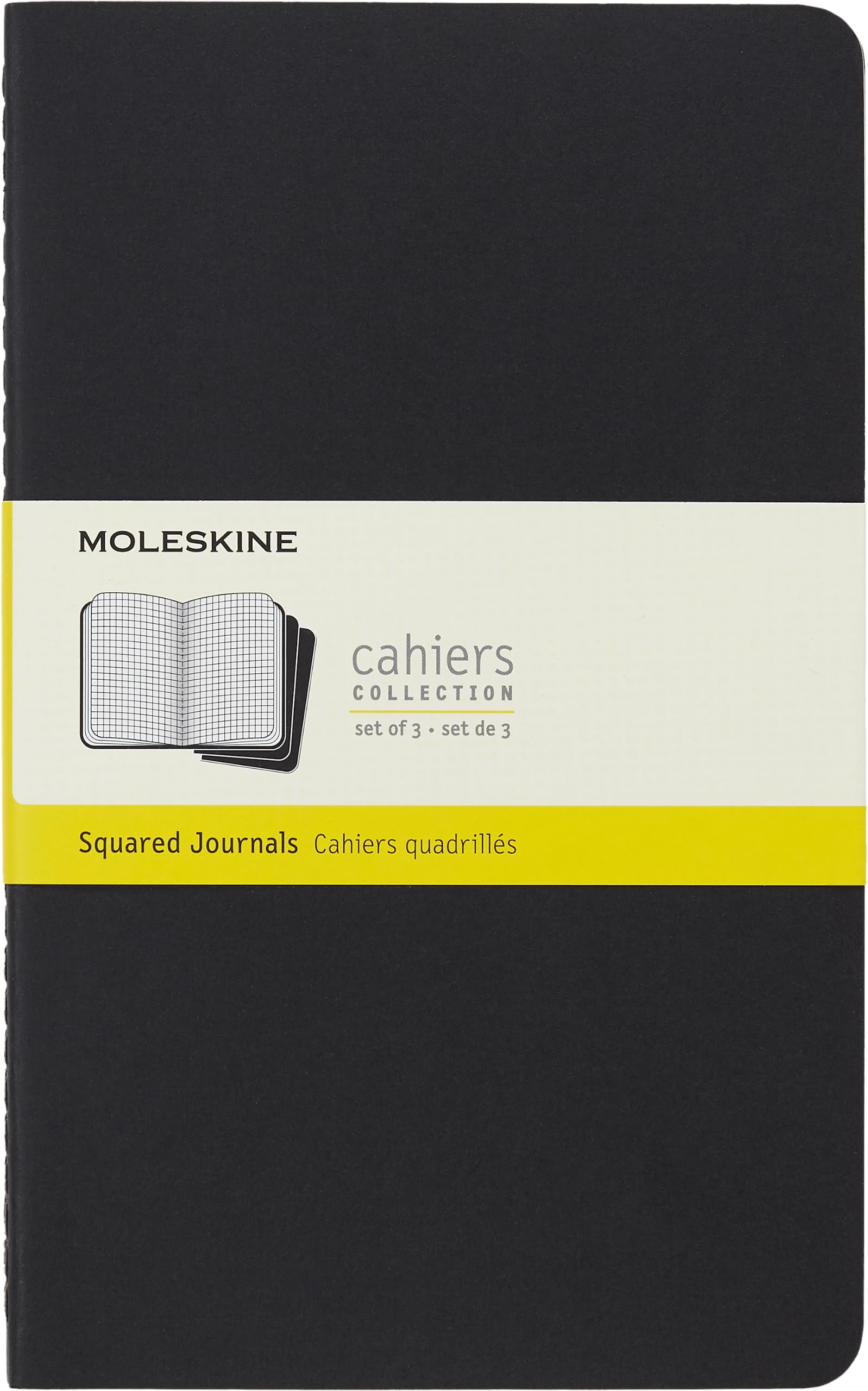 Foto 1 | Cuaderno Moleskine De Tapa Blanda, Grande, Cuadrado, Negro, X3 - Venta Internacional.