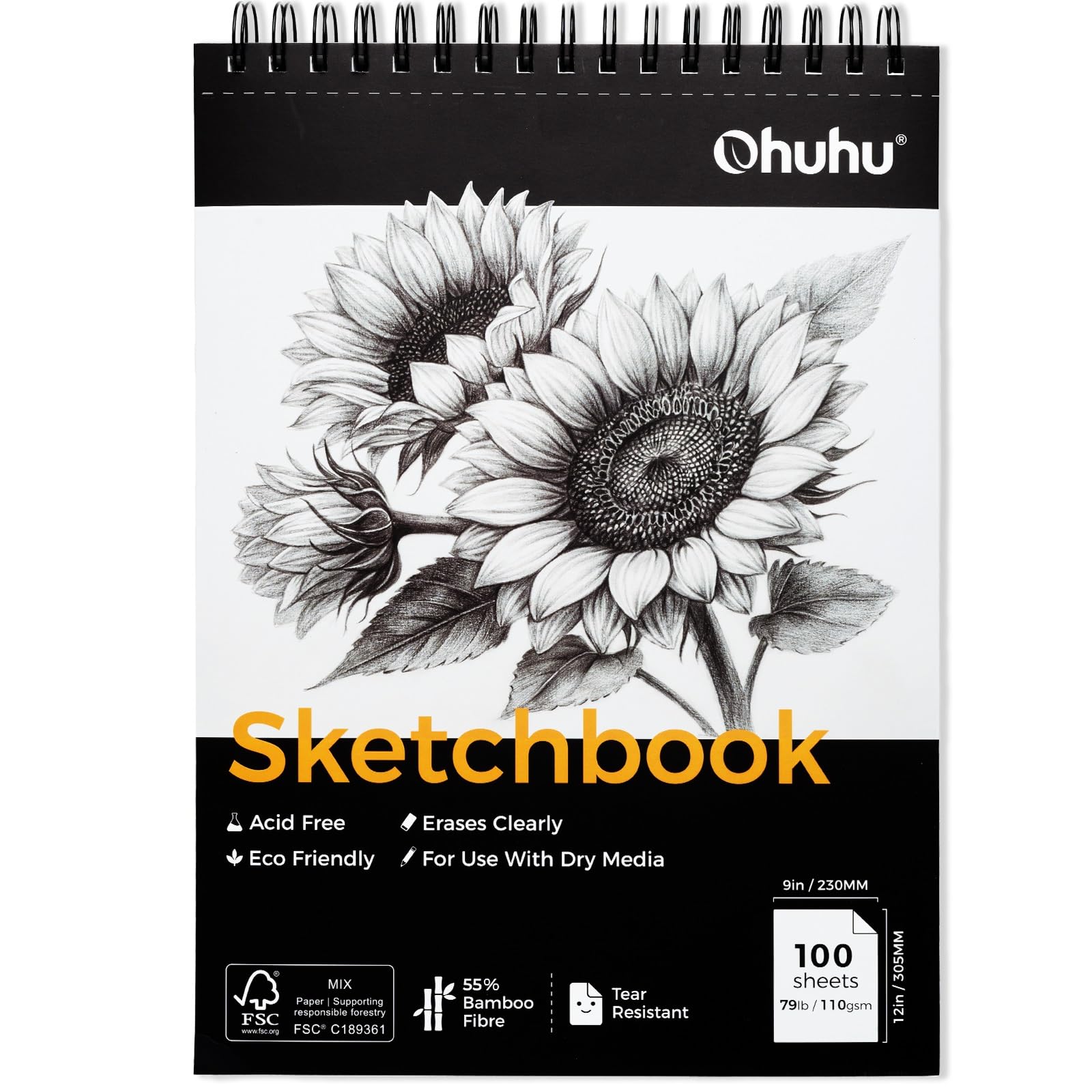 Foto 2 pulgar | Cuaderno De Bocetos Ohuhu, Fibra De Bambú, 9 X 12 Cm, 100 Hojas, 110 G/m² - Venta Internacional.
