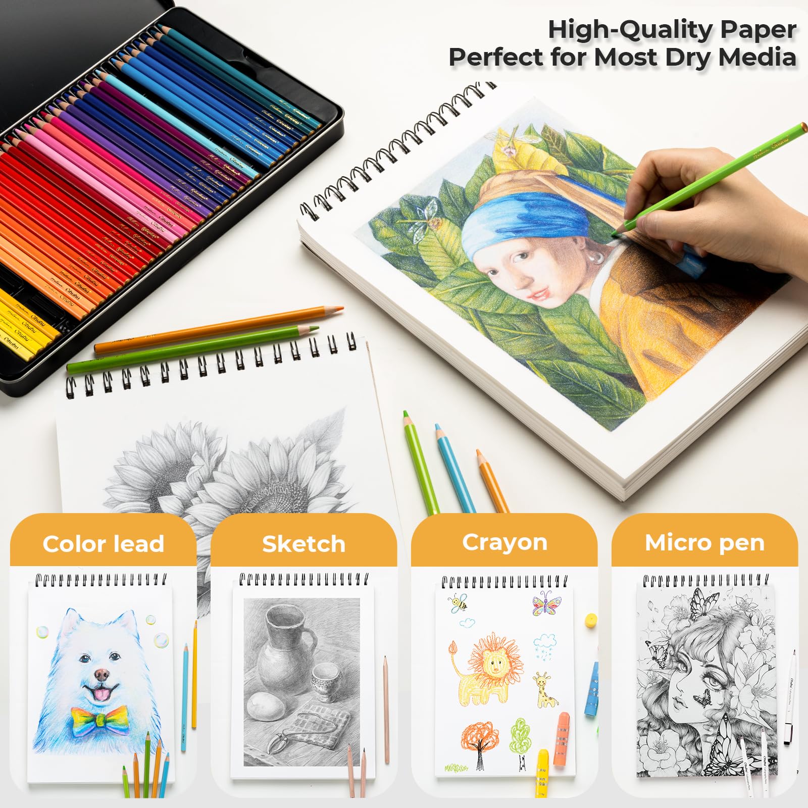 Foto 5 pulgar | Cuaderno De Bocetos Ohuhu, Fibra De Bambú, 9 X 12 Cm, 100 Hojas, 110 G/m² - Venta Internacional.