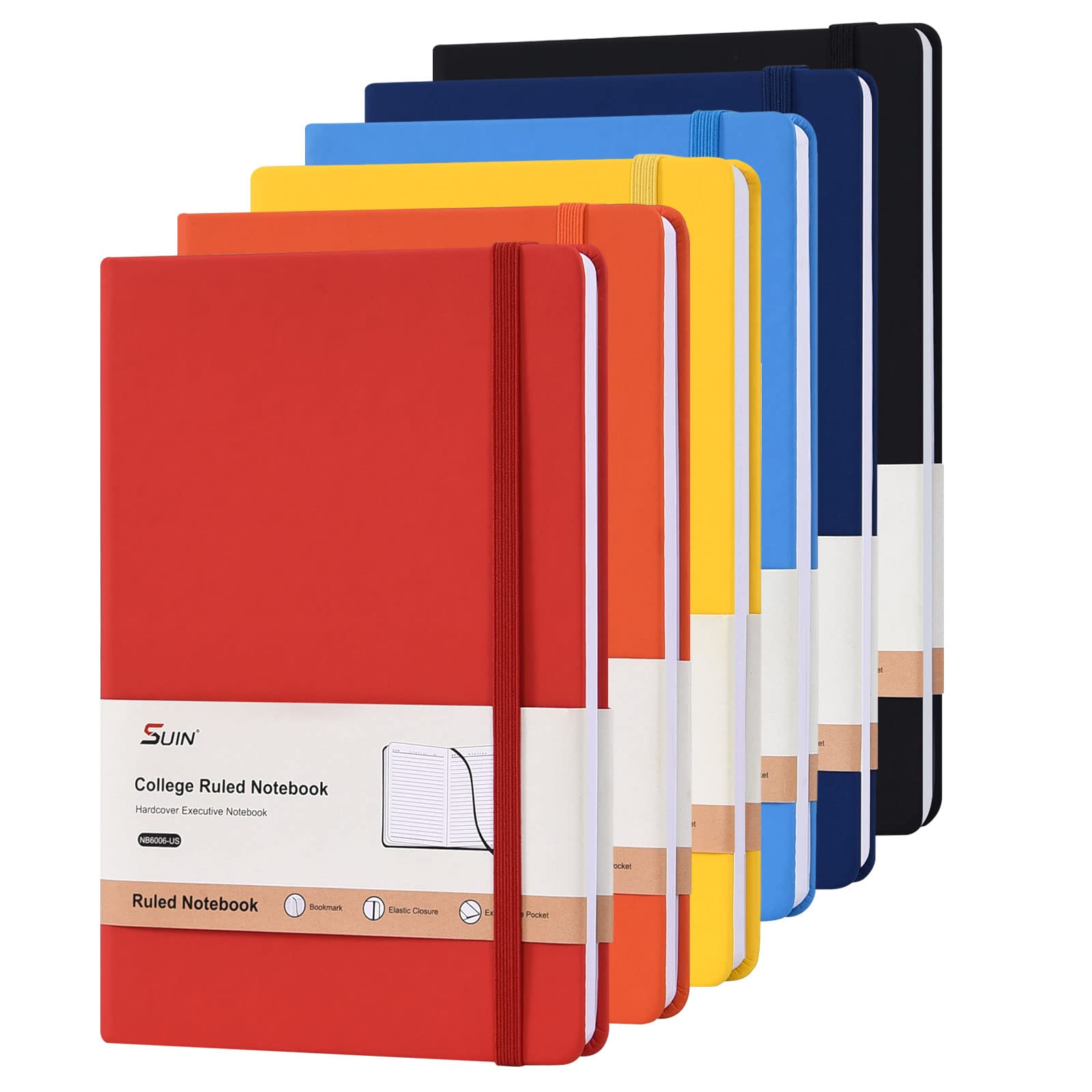 Foto 2 pulgar | Libreta Suin De Tapa Dura, Tamaño A5, Rayada, 200 Páginas, Paquete De 6 - Venta Internacional.