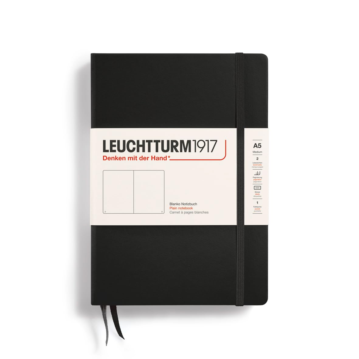 Libreta Leuchtturm1917, Tapa Dura, Tamaño Mediano, A5, 251 Páginas, Color Negro - Venta Internacional. $843
