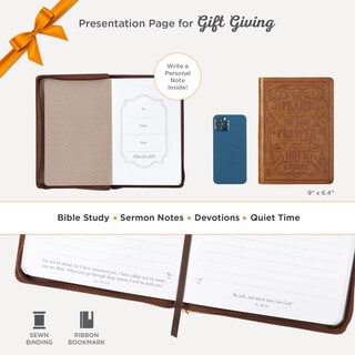 Foto 3 | Journal Christian Art Gifts Classic De Piel Sintética, Color Marrón - Venta Internacional.