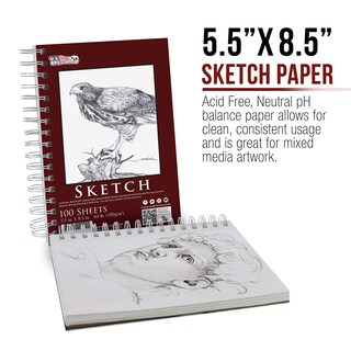 Foto 2 | Bloc De Bocetos U.s. Art Supply, 14 X 21,6 Cm, Paquete De 3 Unidades, 100 Hojas - Venta Internacional.