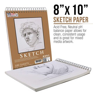 Foto 2 | Bloc Para Cuaderno De Bocetos U.s. Art Supply, Con La Parte Superior, Espiral, 8 X 10 Pulgadas, 100 Hojas - Vent