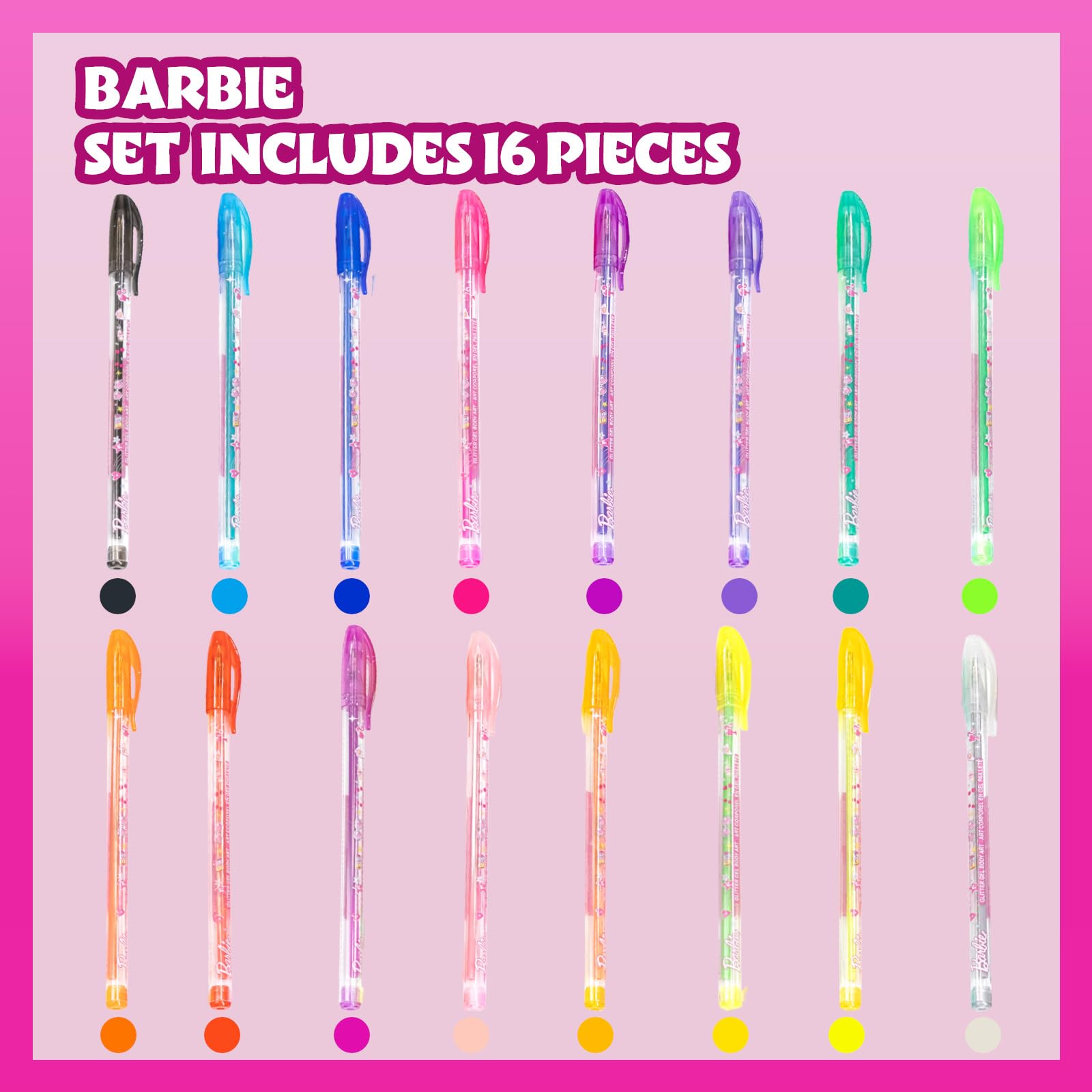 Foto 3 pulgar | Set De Arte Corporal Con Bolígrafo Con Purpurina Townley Girl Barbie, 16 Piezas - Venta Internacional.