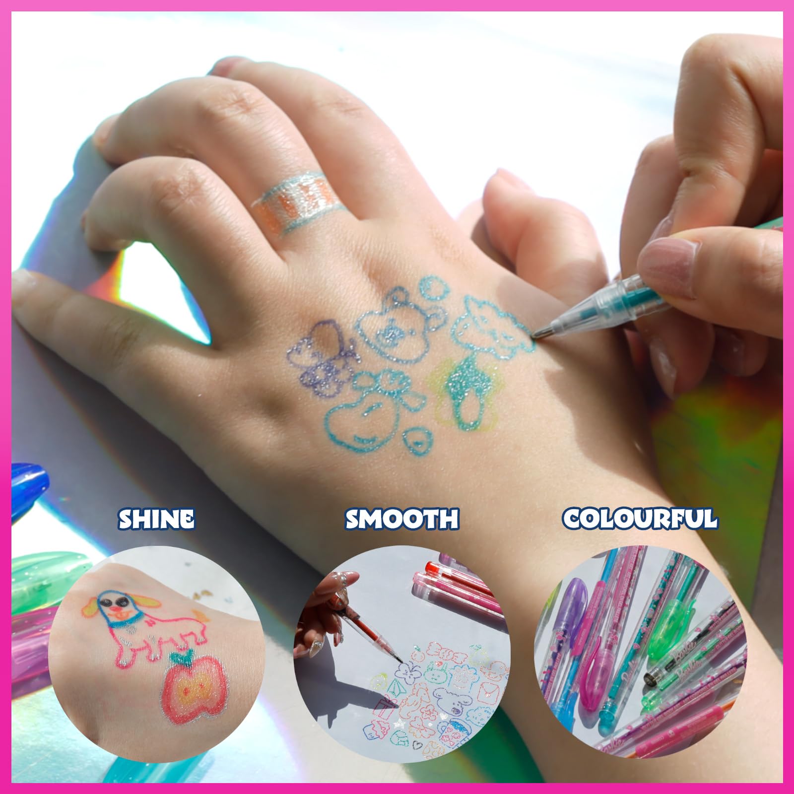 Foto 6 pulgar | Set De Arte Corporal Con Bolígrafo Con Purpurina Townley Girl Barbie, 16 Piezas - Venta Internacional.
