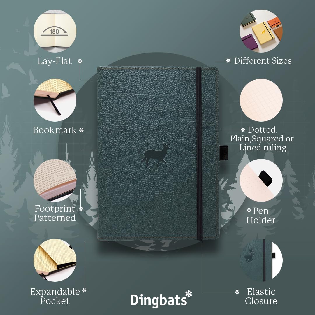 Foto 4 pulgar | Cuaderno Dingbats* Wildlife Dotted A4 De Piel Sintética, Tapa Dura - Venta Internacional.