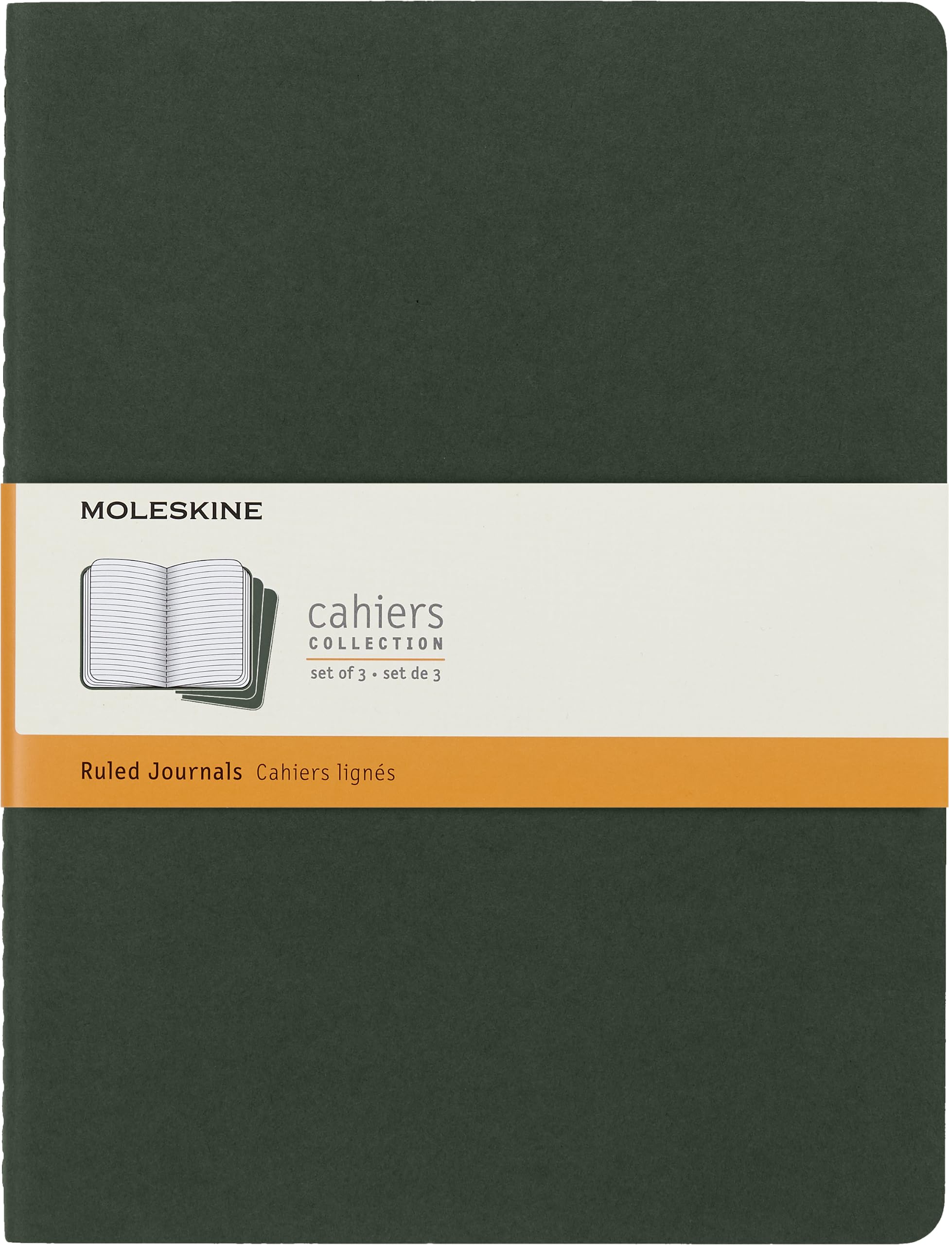 Foto 2 pulgar | Cuaderno Moleskine Cahier De Tapa Blanda Xl, Color Verde Mirto (juego De 3) - Venta Internacional.