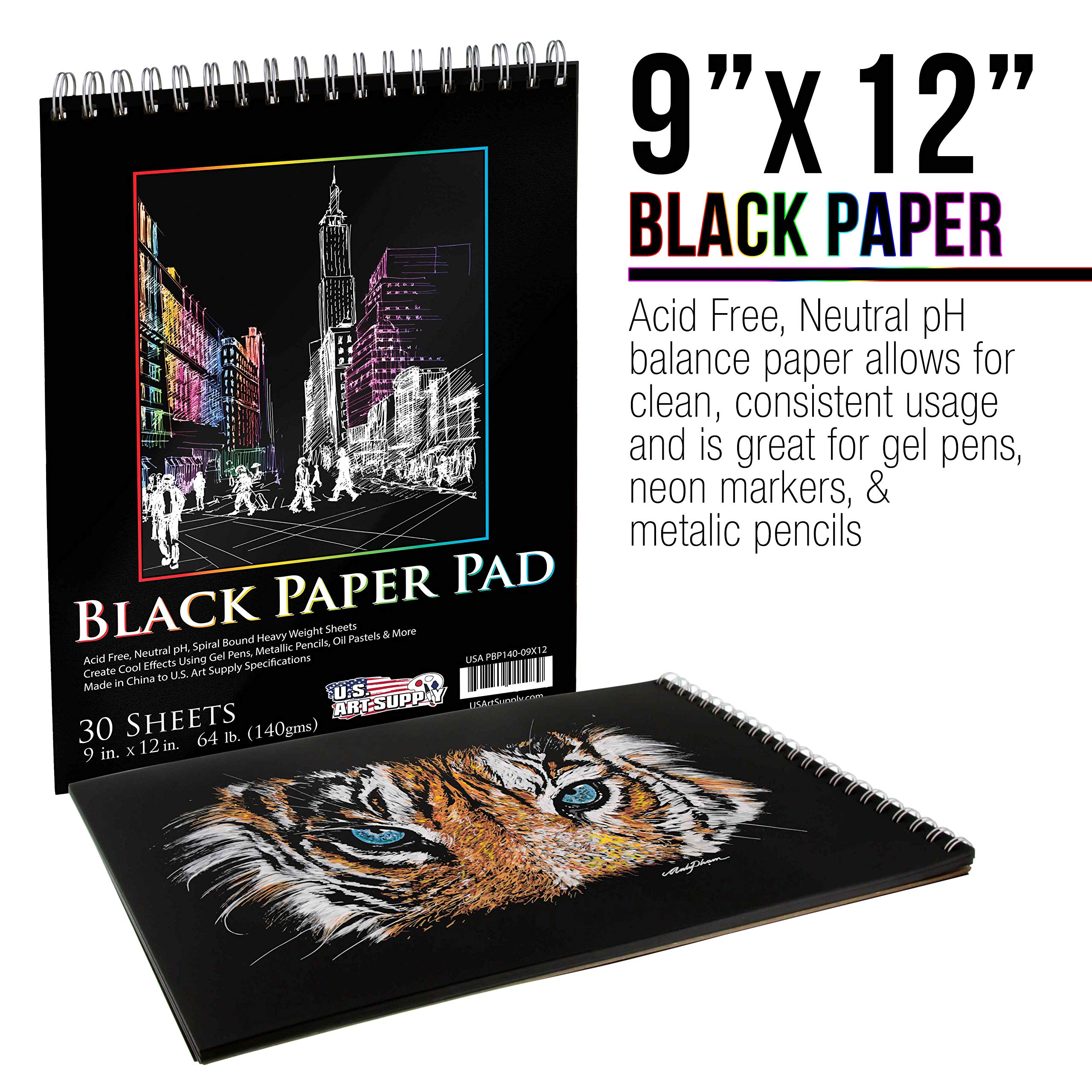 Foto 3 pulgar | Bloc De Dibujo U.s. Art Supply Premium, Negro, 9 X 12 Pulgadas, 140 G/m², Paquete De 2 - Venta Internacional.