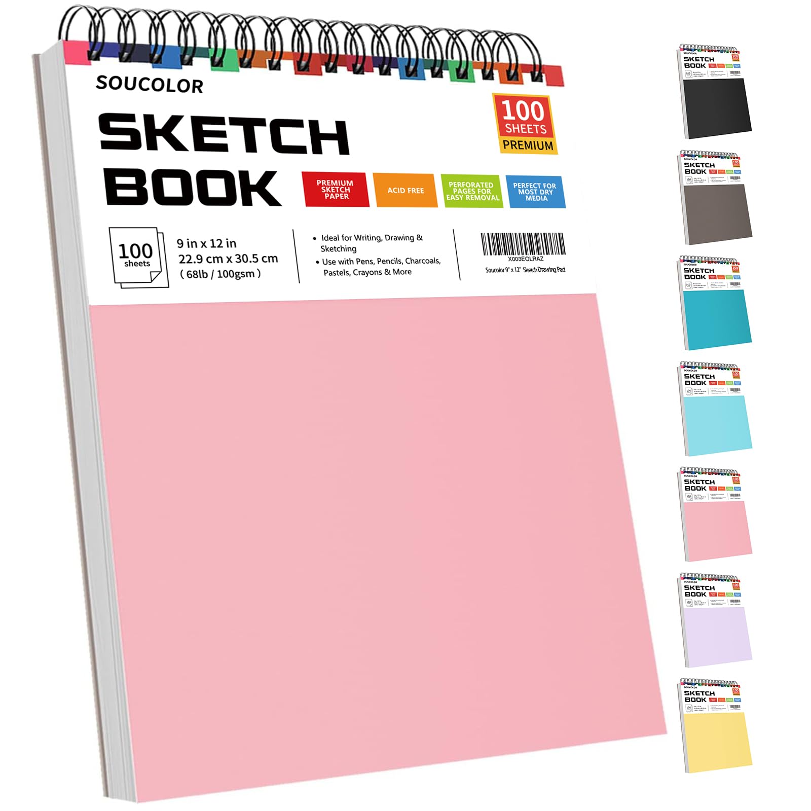 Foto 2 pulgar | Cuaderno De Bocetos Soucolor Cute, 23 X 30 Cm, 100 Hojas Para Mujer - Venta Internacional.