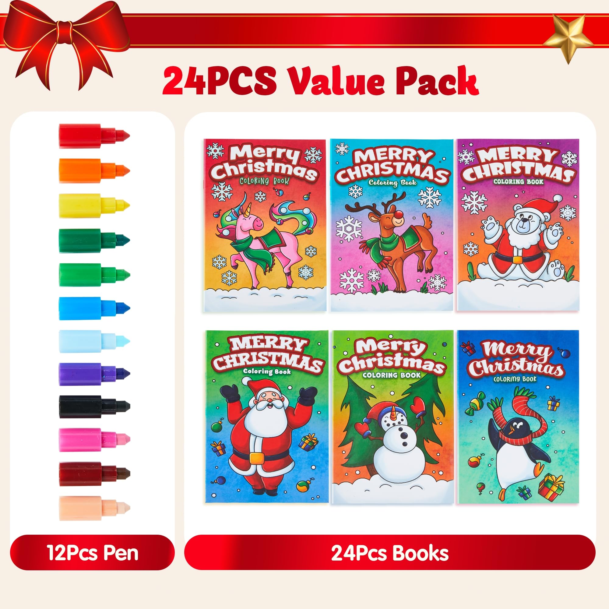 Foto 4 pulgar | Libro Para Colorear Joyin Christmas, 24 Unidades, Para Niños De 4 A 8 Años - Venta Internacional.