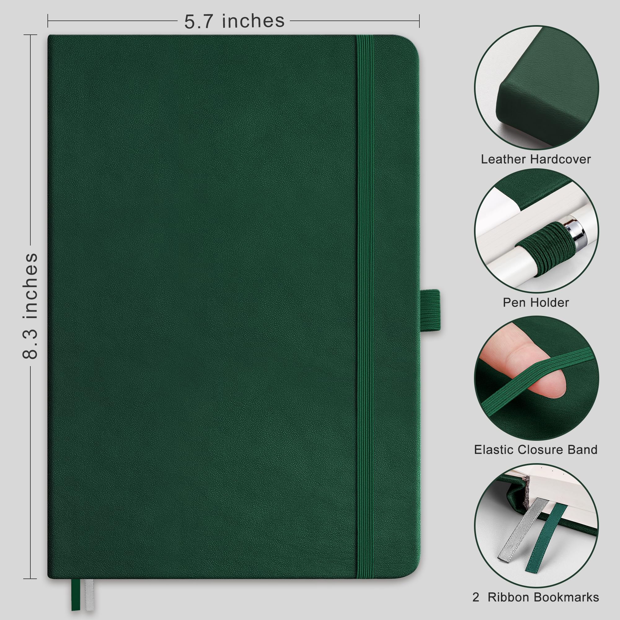 Foto 2 | Libreta Rettacy Bullet Dotted A5 Con 256 Páginas, 120 G/m², Color Verde Oscuro - Venta Internacional.