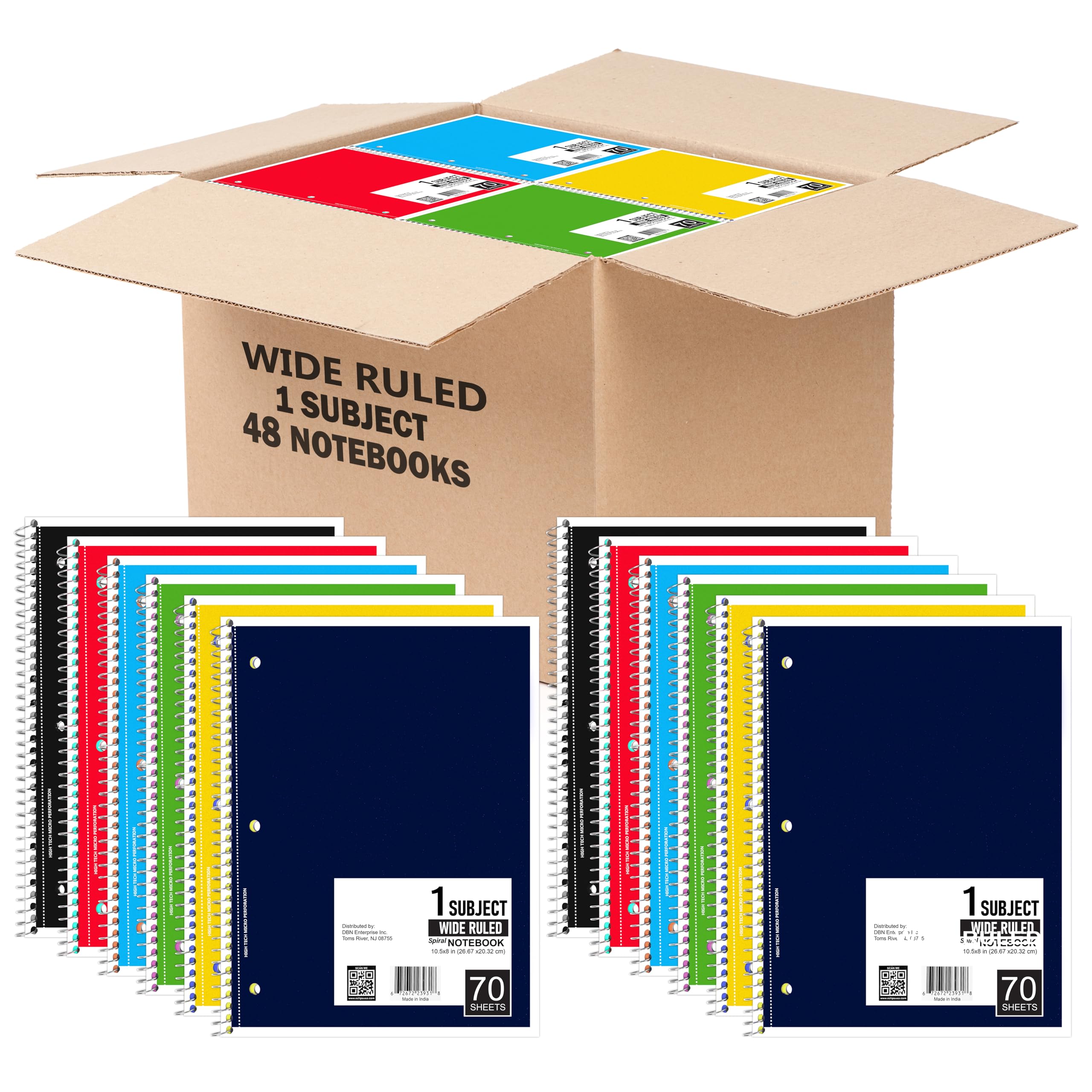 Foto 2 pulgar | Cuaderno Veeboost En Espiral Con Rayas Anchas, 70 Hojas, 6 Colores, 48 - Venta Internacional.