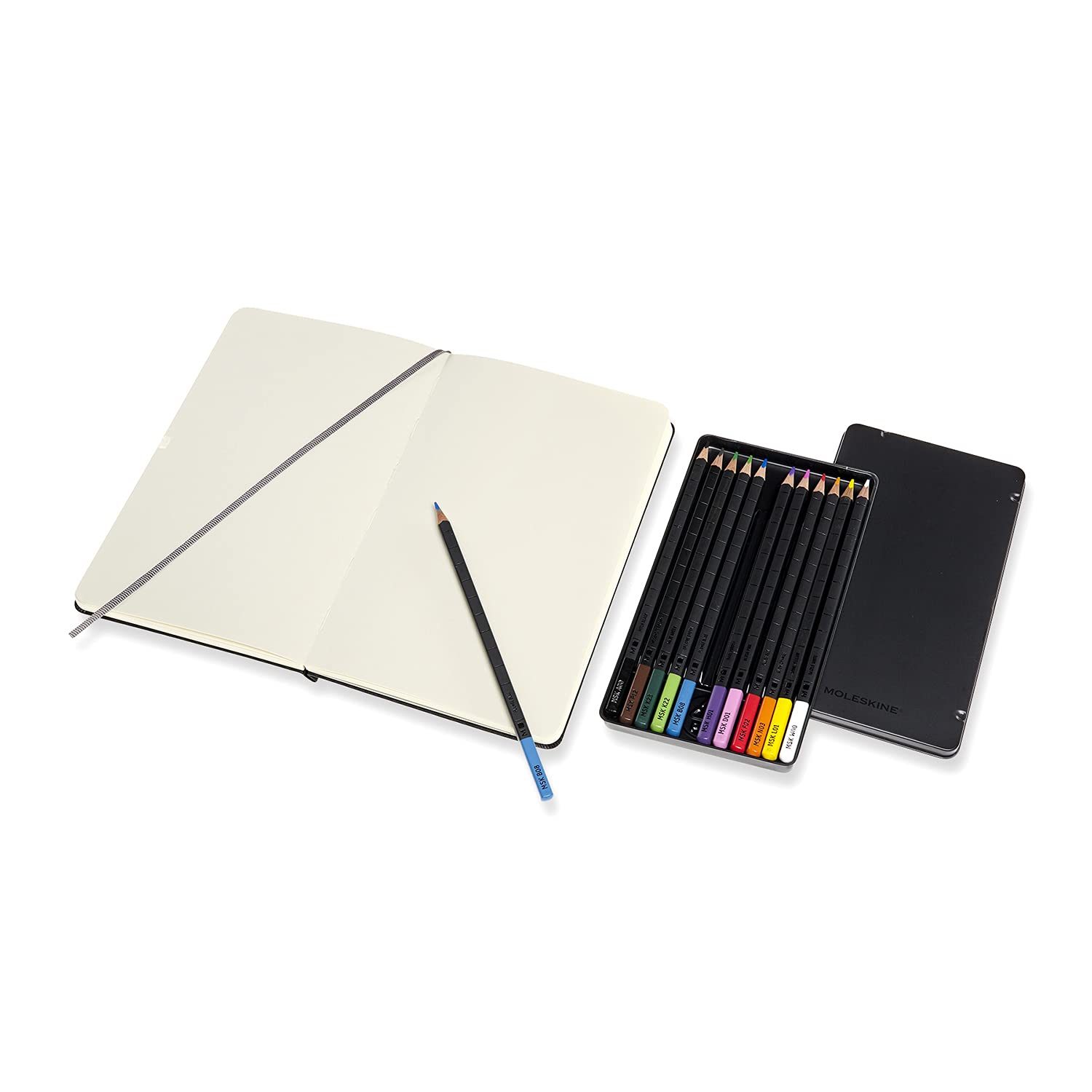 Foto 3 pulgar | Set De Cuaderno De Bocetos Y Lápices De Acuarela Moleskine 13 X 21 Cm - Venta Internacional.