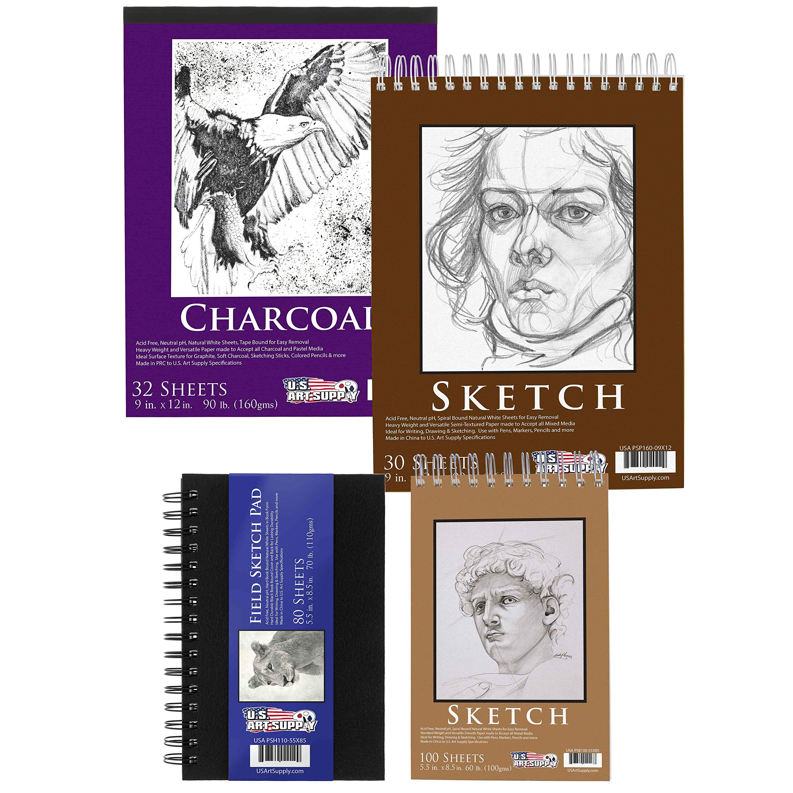 Foto 1 | Bloques De Papel Para Dibujar Y Dibujar, Material De Arte Estadounidense, Juego De 4 - Venta Internacional.