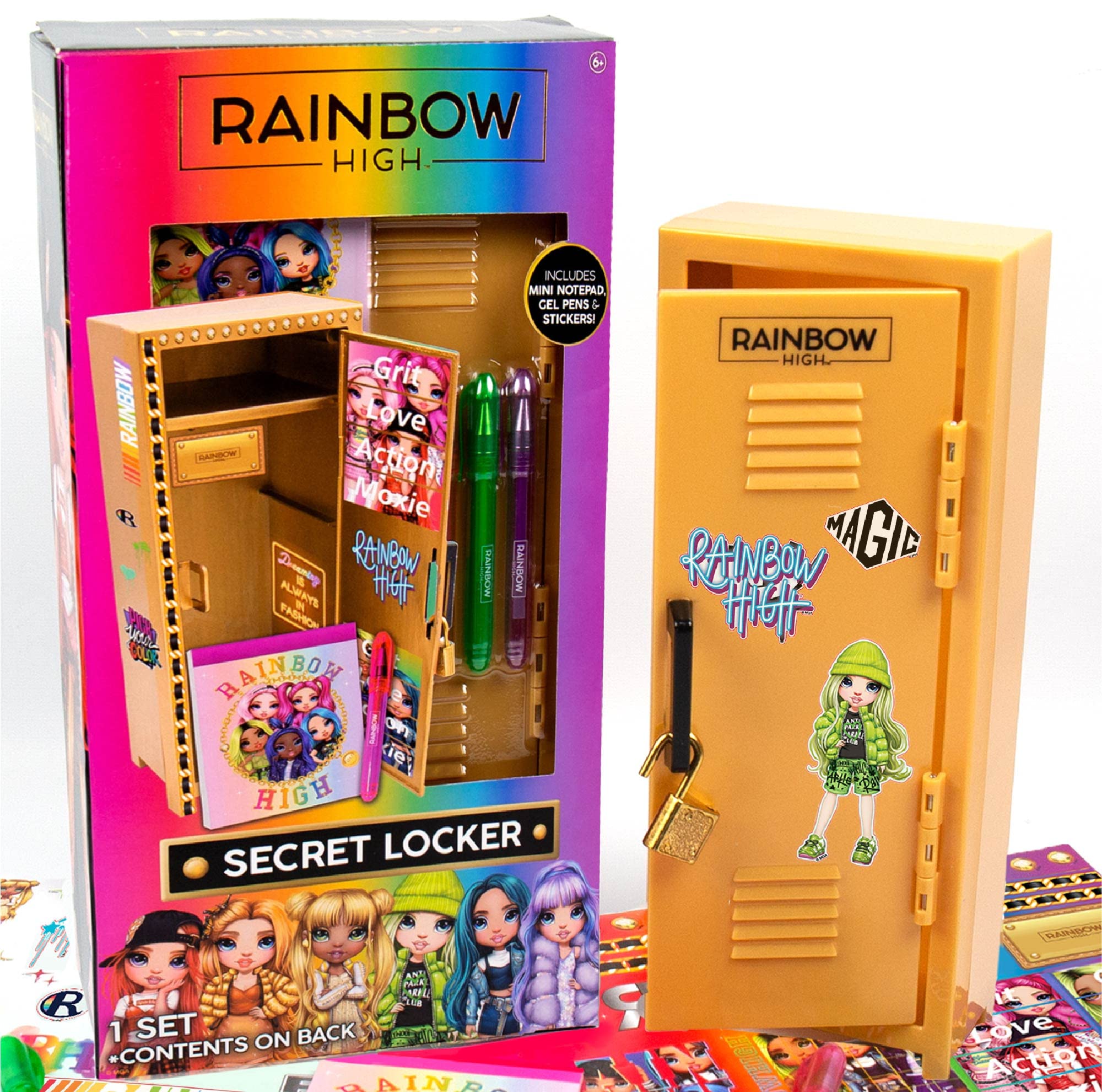 Set De Papelería Rainbow High Secret Locker Con Bloc De Notas Y Bolígrafos - Venta Internacional. $618