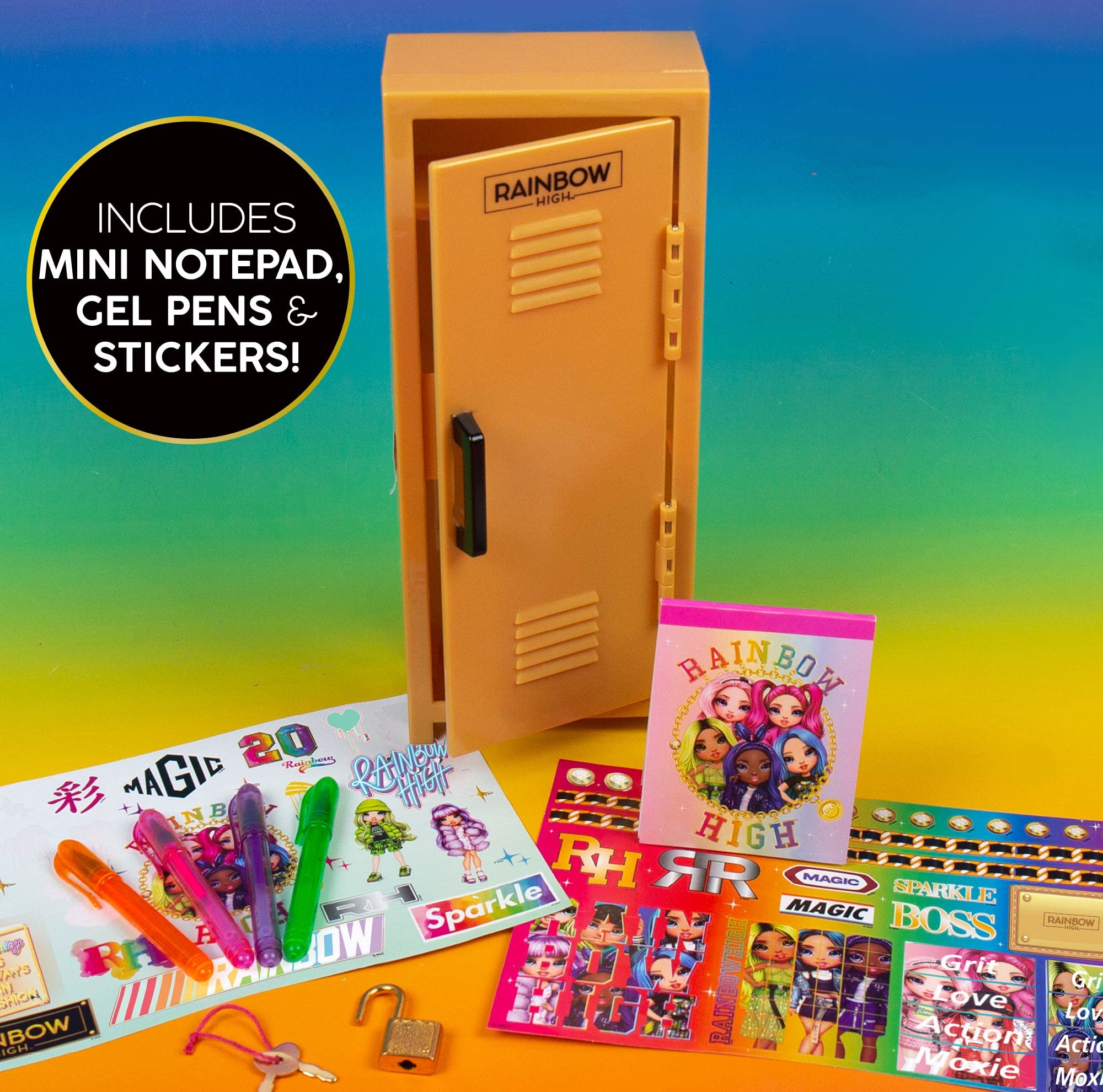 Foto 2 | Set De Papelería Rainbow High Secret Locker Con Bloc De Notas Y Bolígrafos - Venta Internacional.