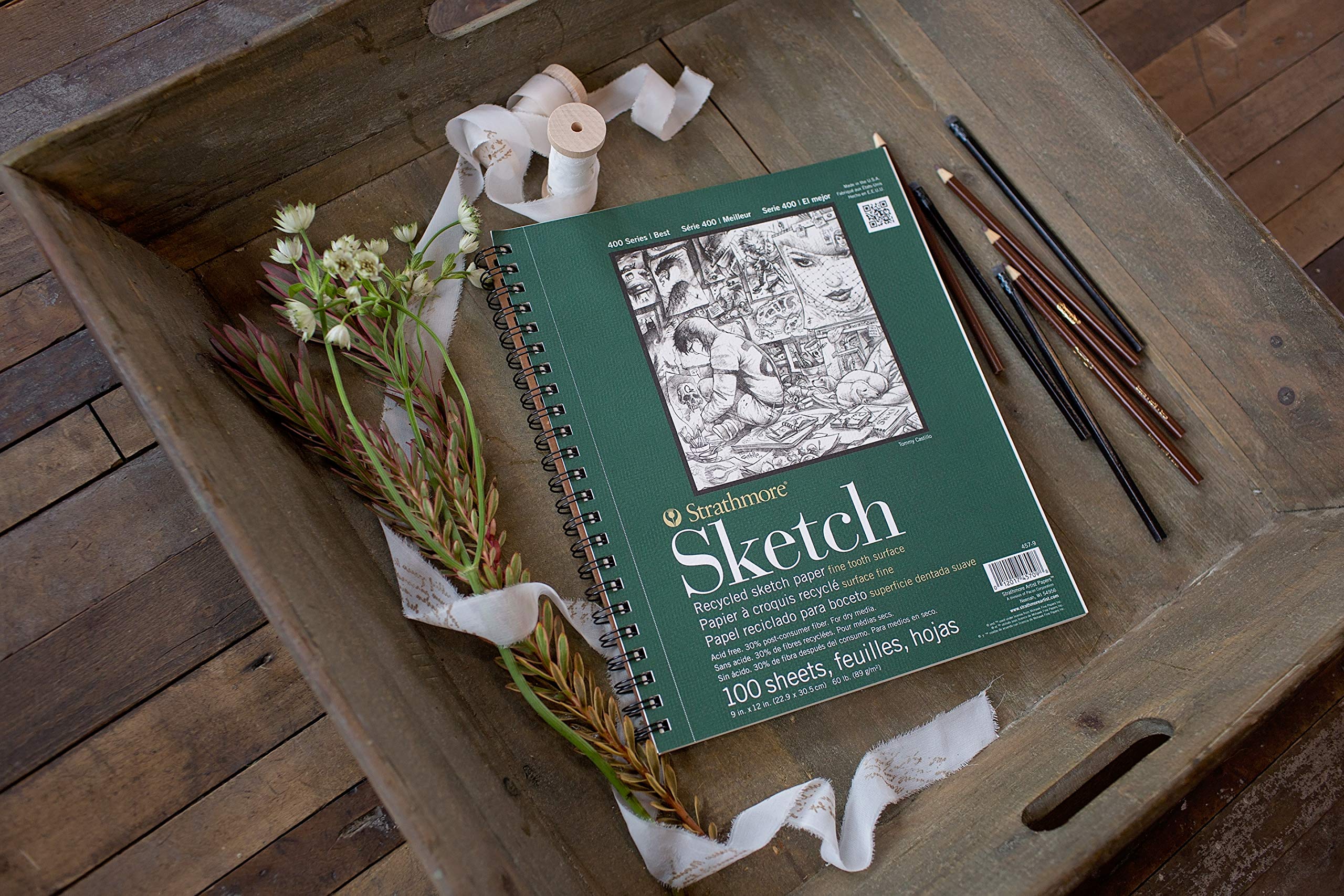Foto 5 | Bloc De Dibujo Strathmore Serie 400, Papel Reciclado, 9 X 12 Pulgadas, 100 S - Venta Internacional.
