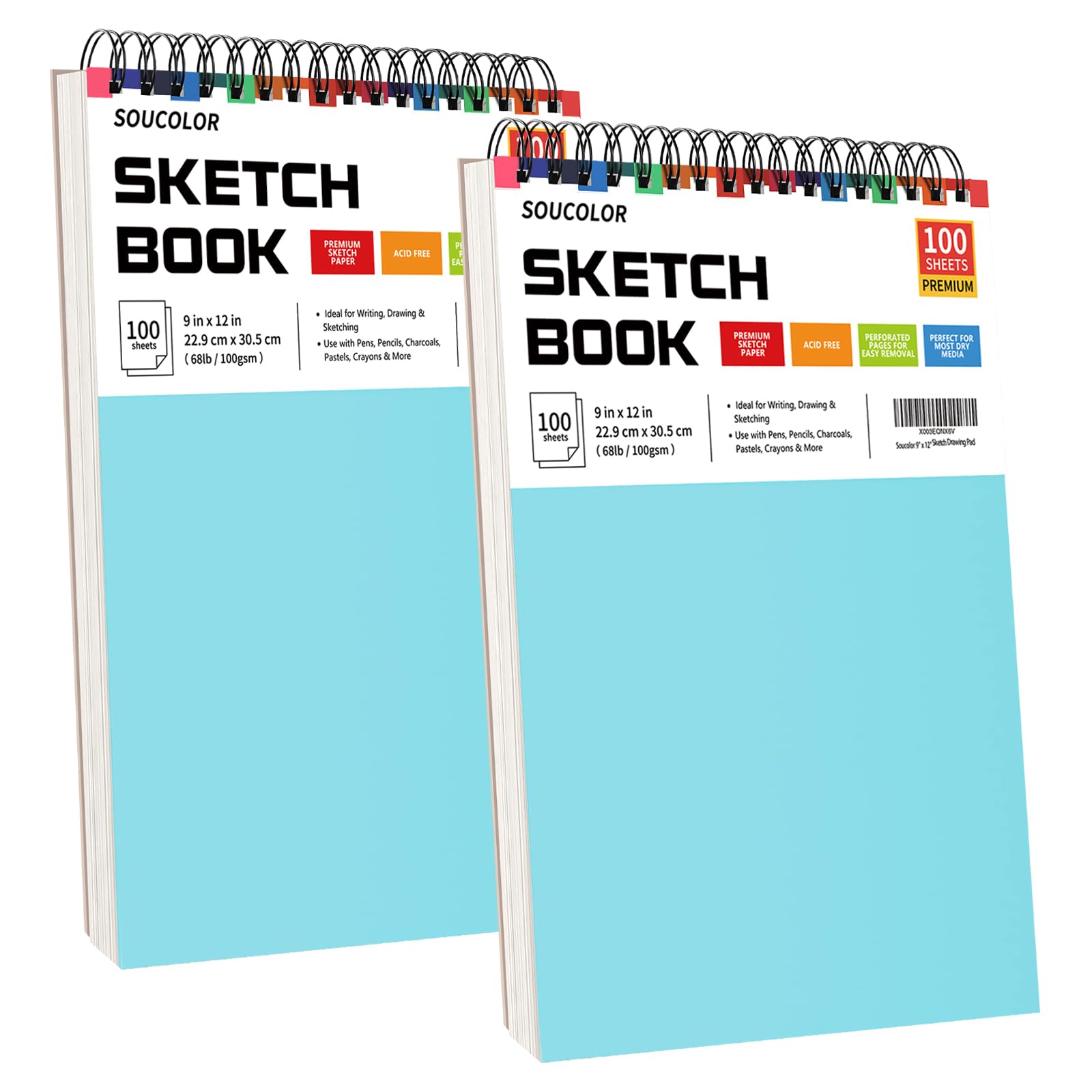 Foto 2 pulgar | Set De Dibujo Soucolor, Cuaderno De Bocetos De 9 X 12 Cm, 100 Hojas - Venta Internacional.
