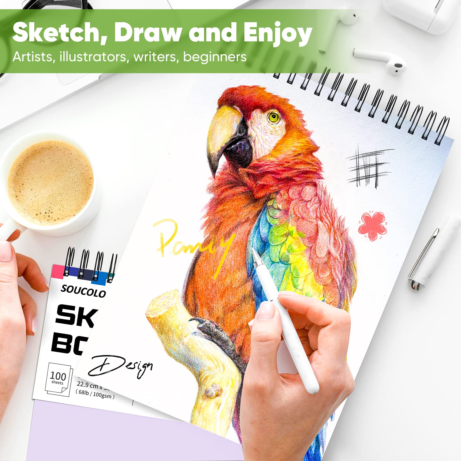 Foto 7 | Bloc De Dibujo Soucolor, 9 X 12, 100 Hojas, 100 G/m² - Venta Internacional.